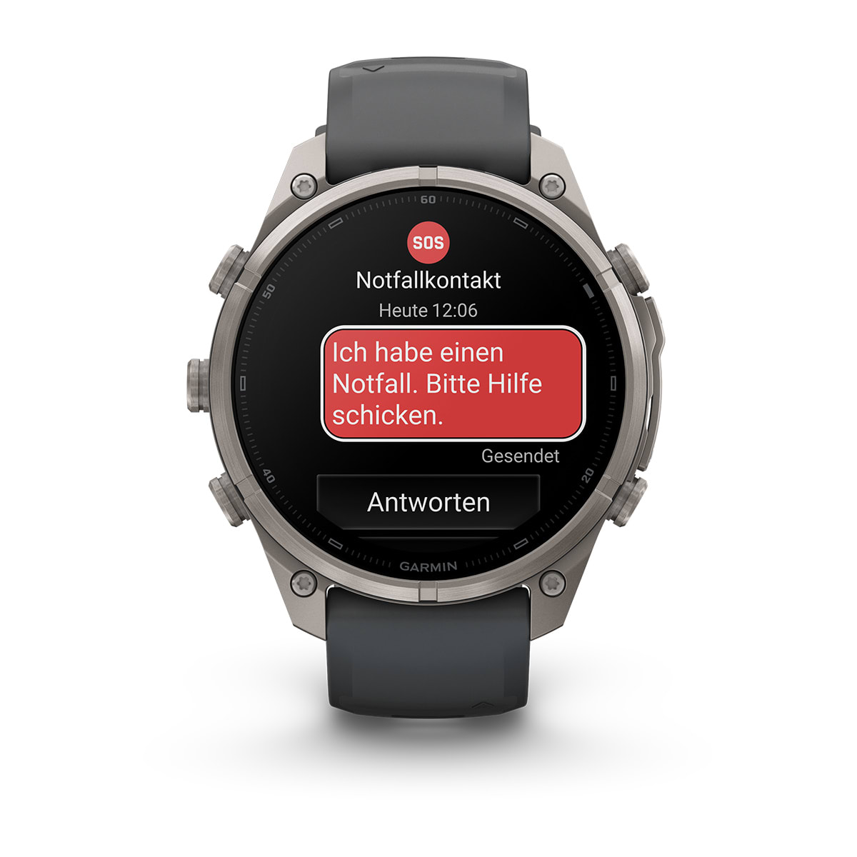 Garmin fēnix® 9 Pro inReach® - 47 mm AMOLED Sapphire Titan mit Silikon-Armband Graphit/Schwarz 010-04336-21