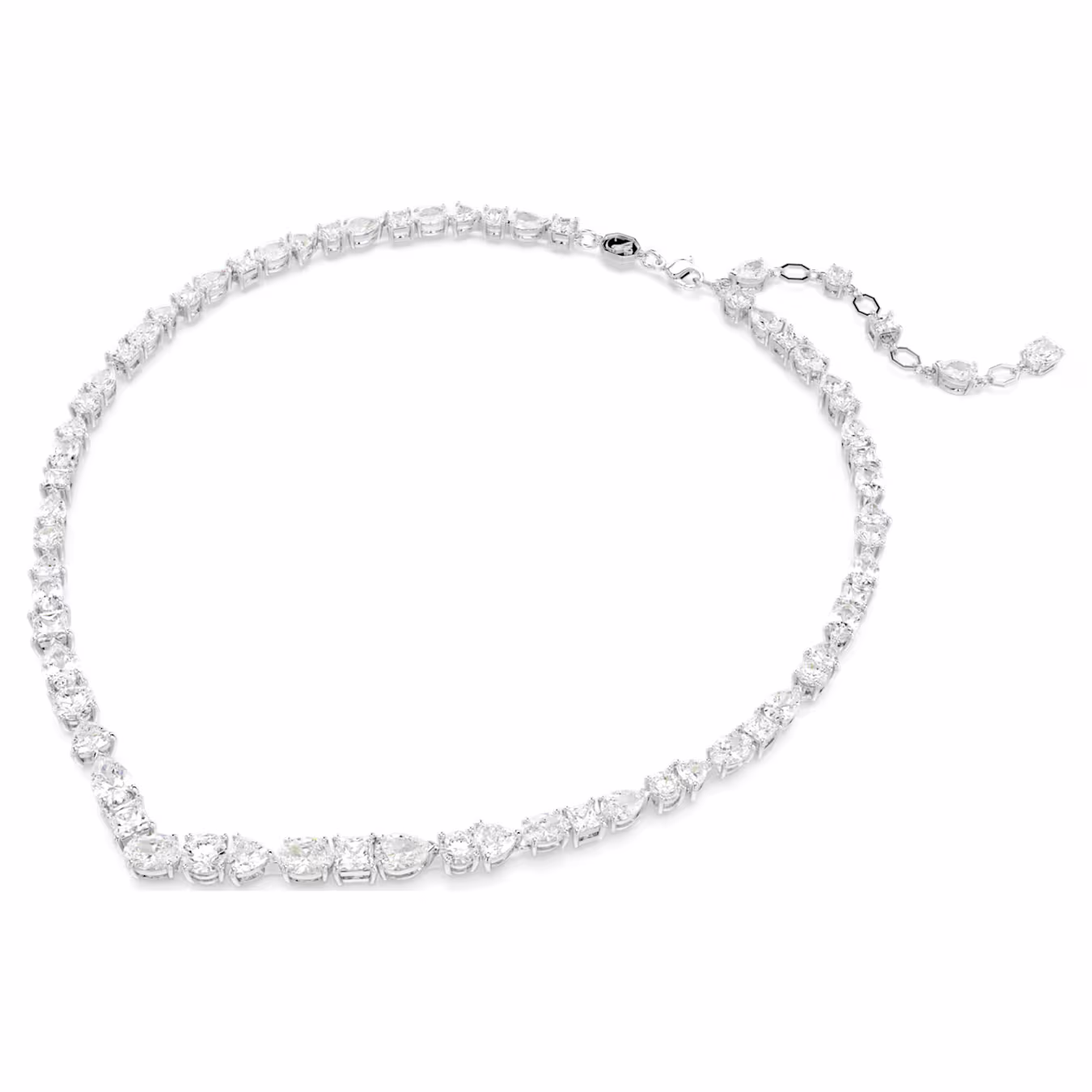 Swarovski  Mesmera Halskette Verschiedene Schliffe, Weiß, Rhodiniert