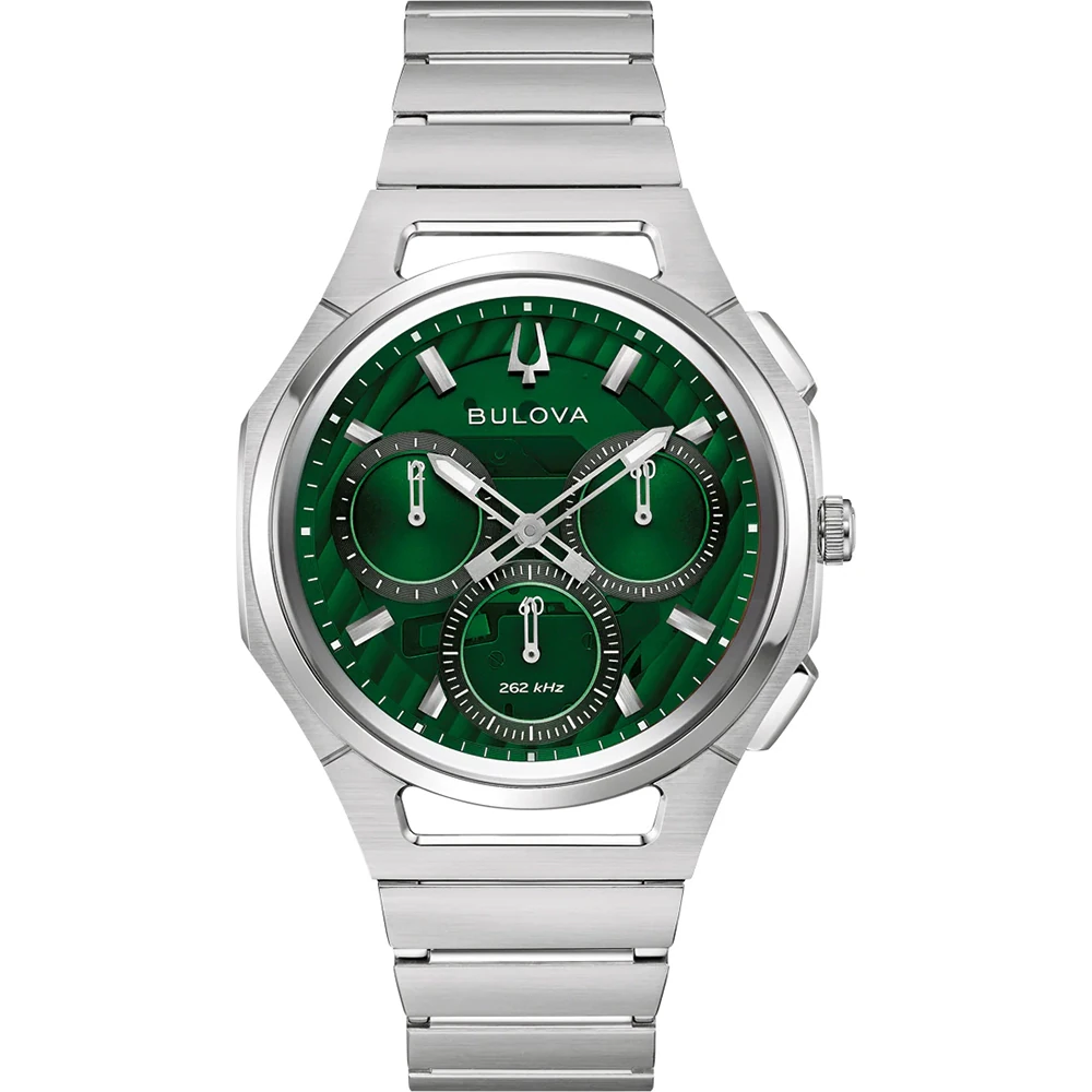 Bulova Analog Chronograph Curve Herrenuhr 96A338