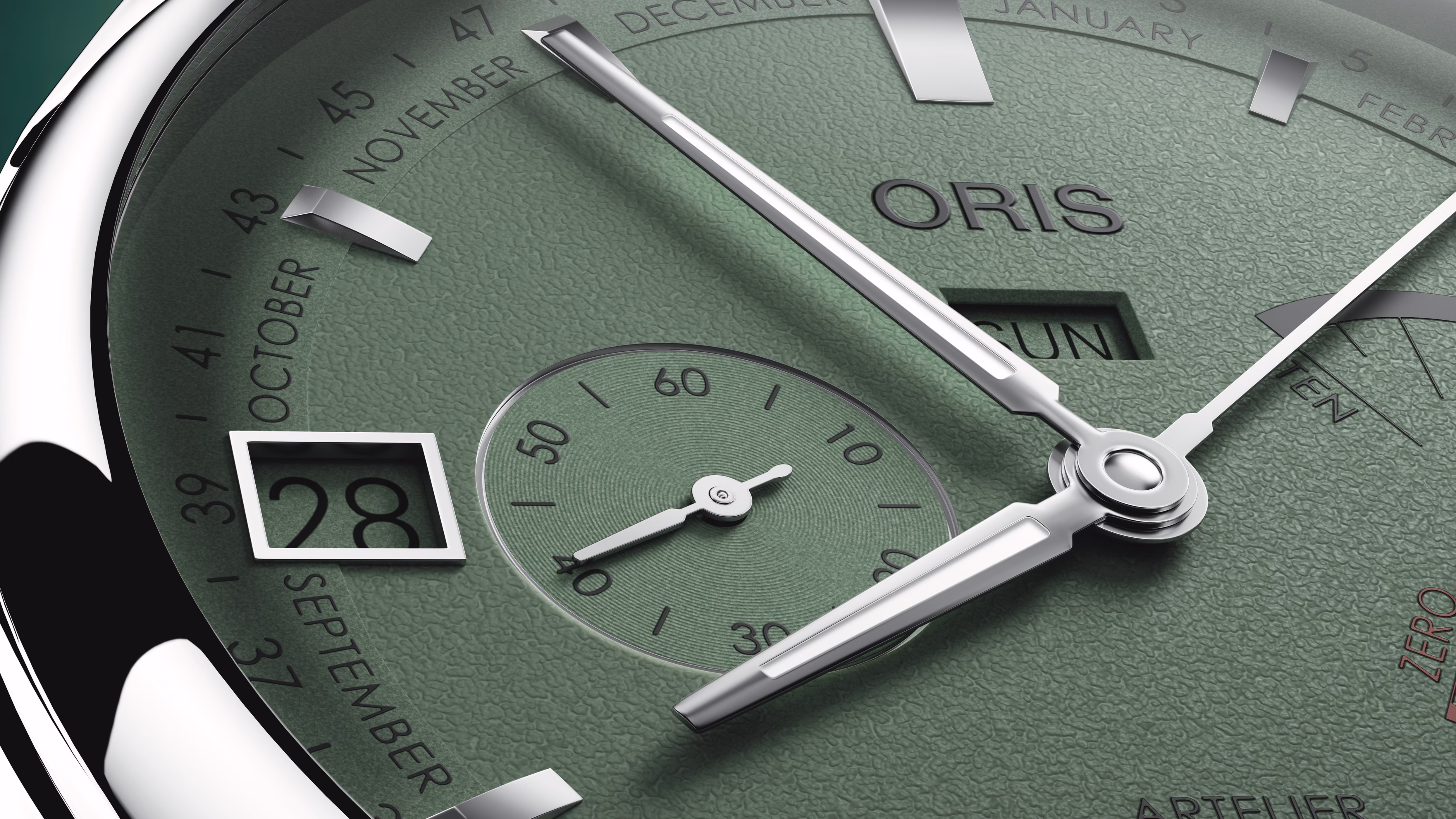 Oris Artelier Calibre 113 43mm Lederband Grün Herrenuhr 01 113 7806 4057-07 5 22 96FC