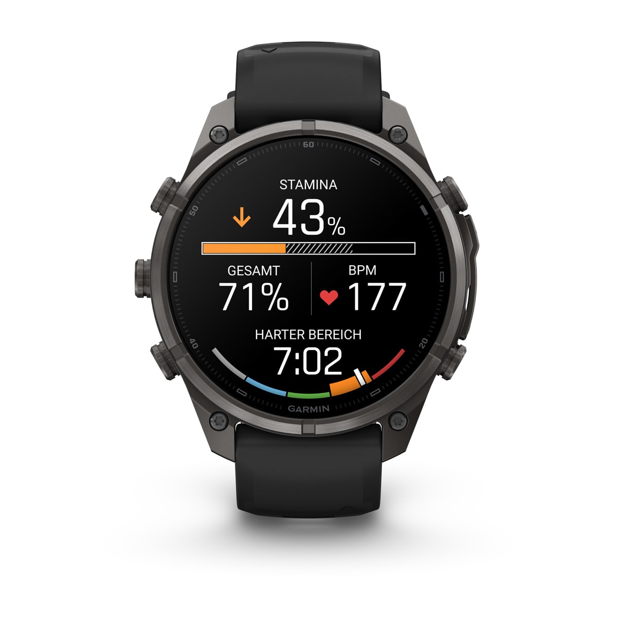 Garmin fēnix® 9 Pro inReach® - 47 mm AMOLED Sapphire Carbongrau DLC Titan mit Silikon-Armband Schwarz/Kieselgrau 010-04336-11