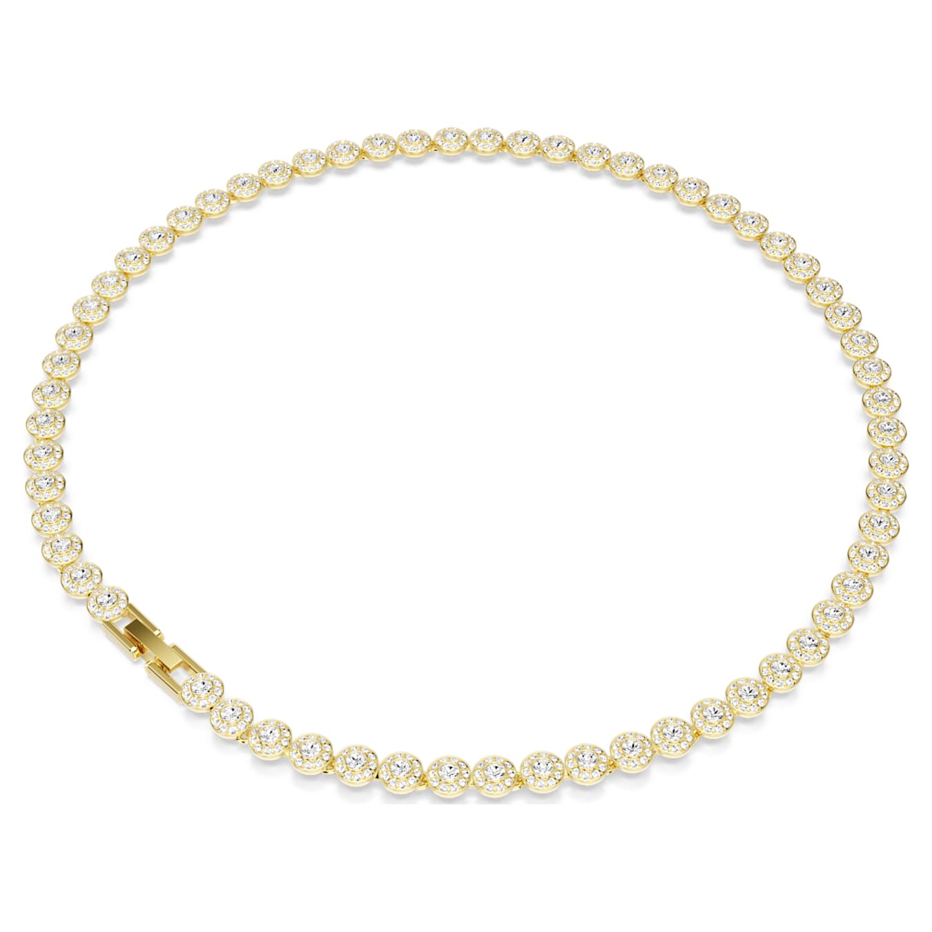 Swarovski  Una Angelic Halskette Rundschliff, Klein, Weiß, Goldlegierungsschicht