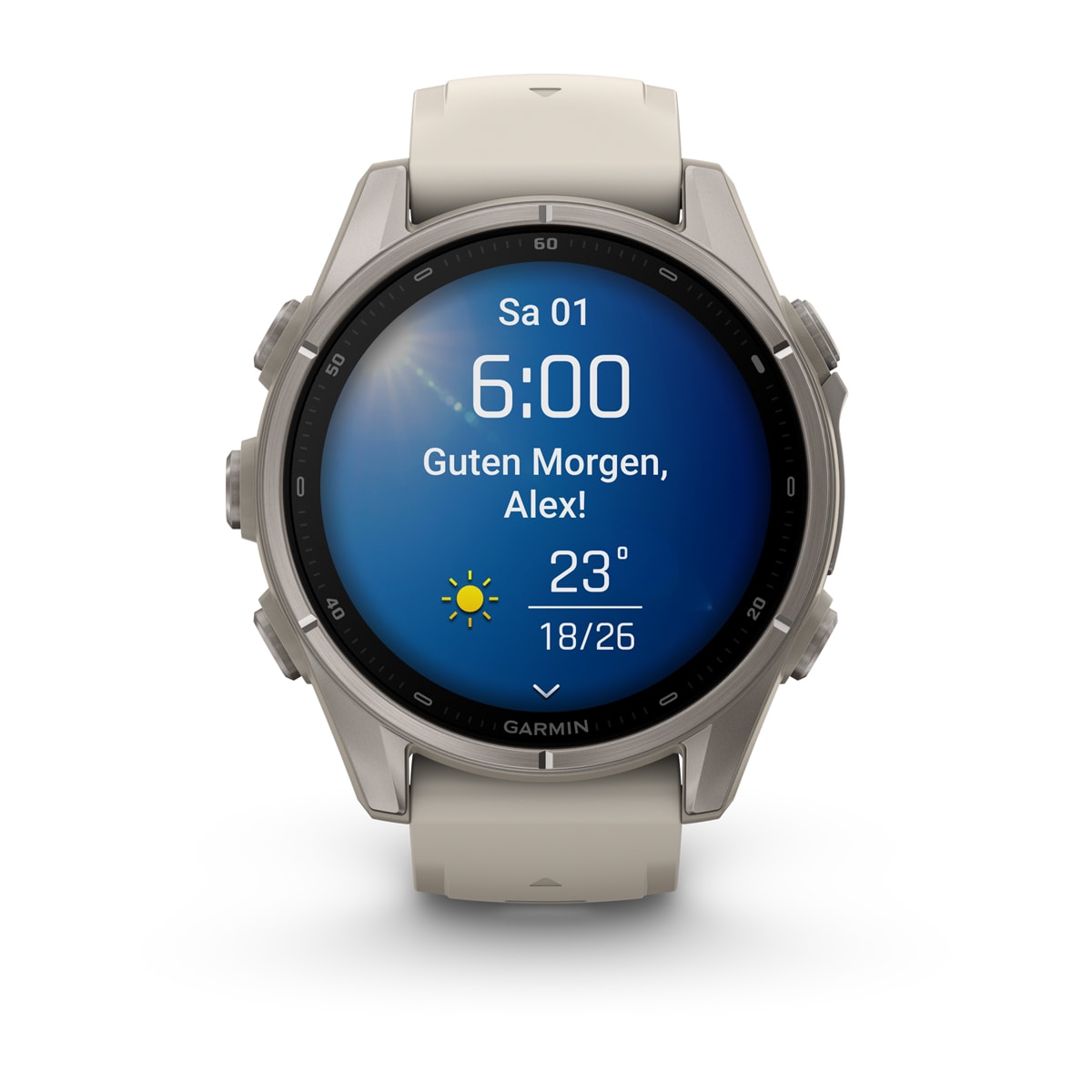 Garmin fēnix® 9 - 43 mm AMOLED Sapphire Nebelgrau/Titan mit Silikon-Armband Nebelgrau 010-04761-01