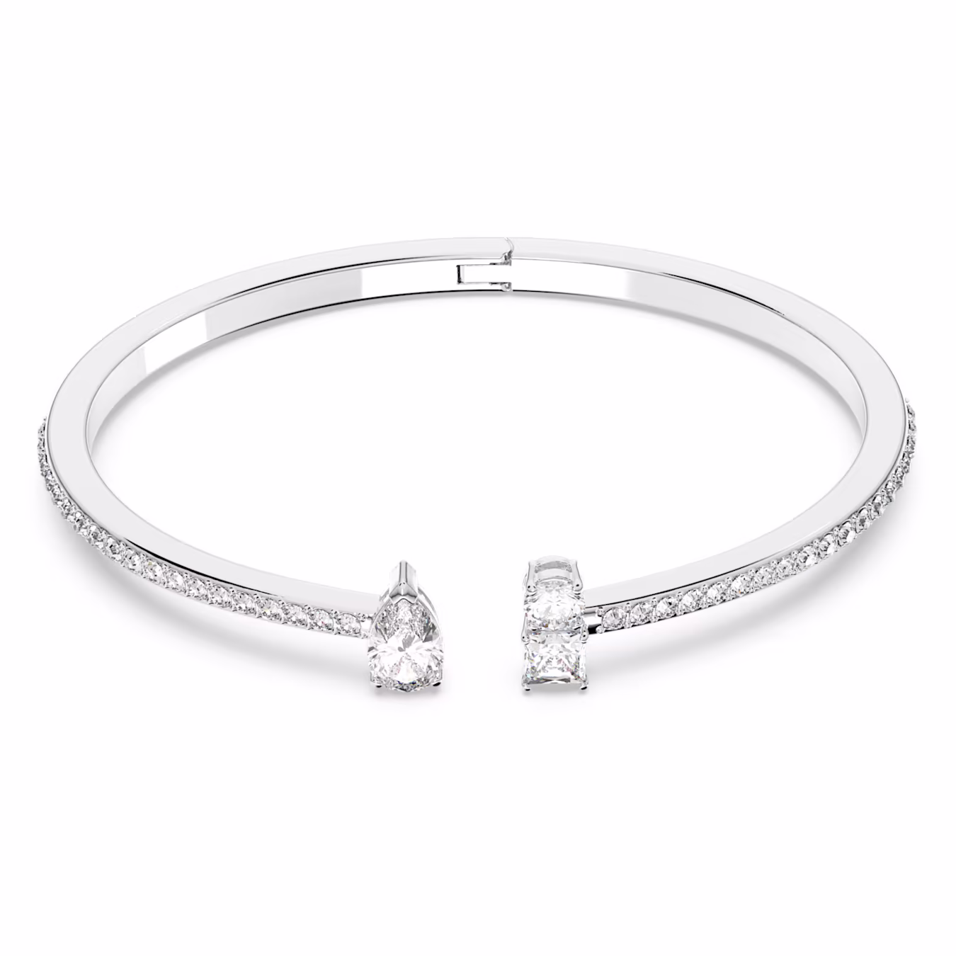 Swarovski  Mesmera Armreif Verschiedene Schliffe, Weiß, Rhodiniert