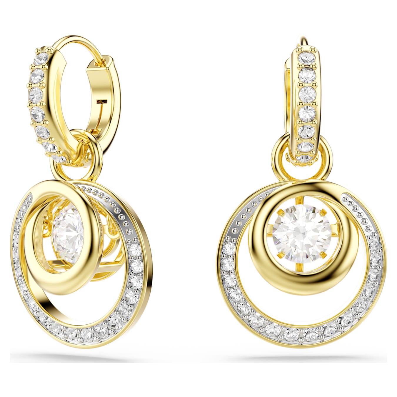 Swarovski  Hyperbola Drop-Ohrhänger Rundschliff, Weiß, Goldlegierungsschicht