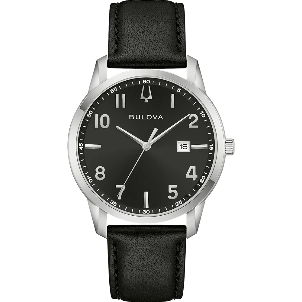 Bulova Classic Leder Schwarz Quartz, 40mm Herrenuhr 96B473