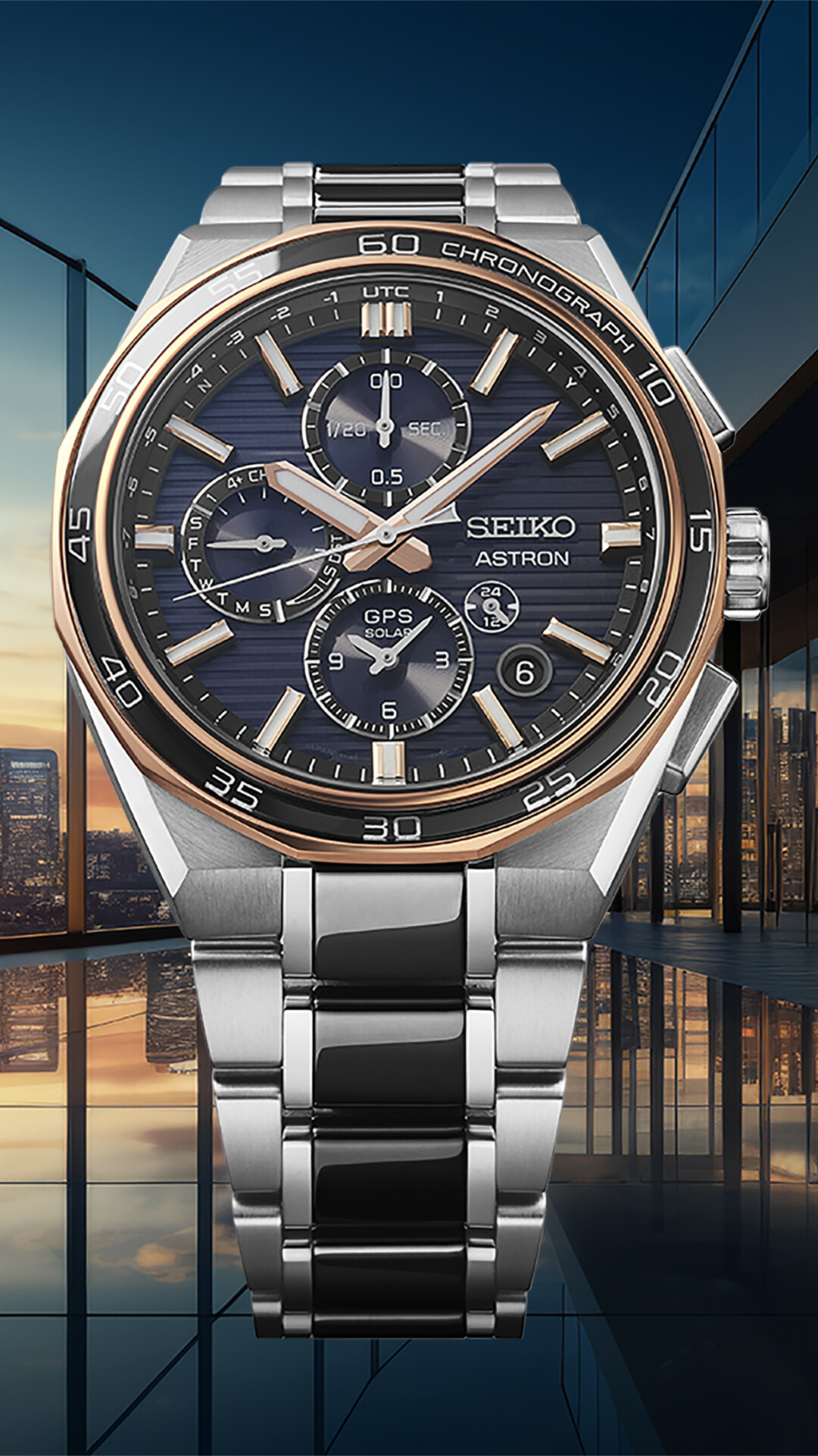 Seiko Astron GPS Solar Dual Time Chronograph Limited Edition Herrenuhr SSH180J1