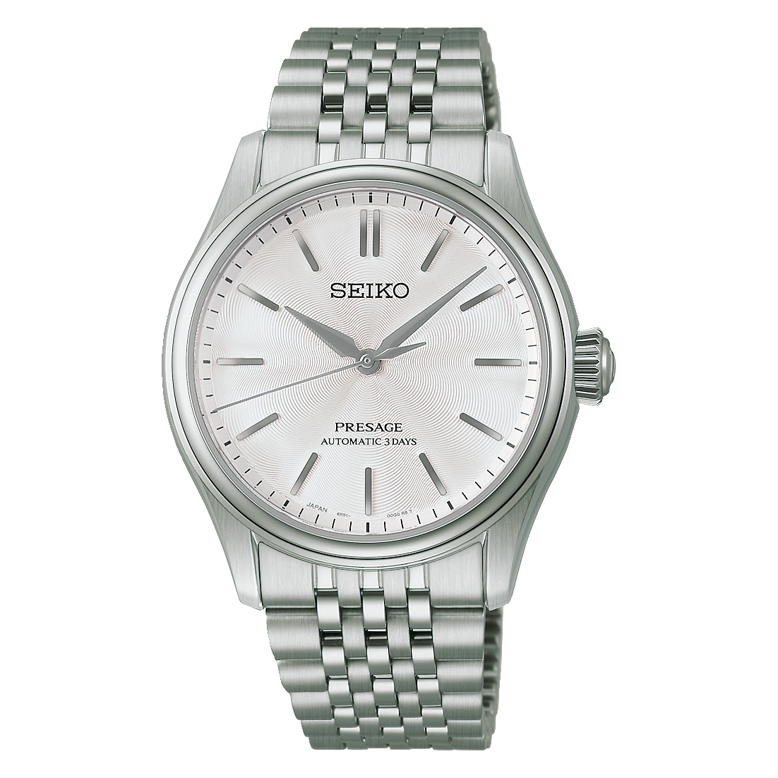 Seiko Presage Automatik 3 Zeiger, 72 Stunden Gangreserve, Edelstahl, Weiß Herrenuhr HCC001J1