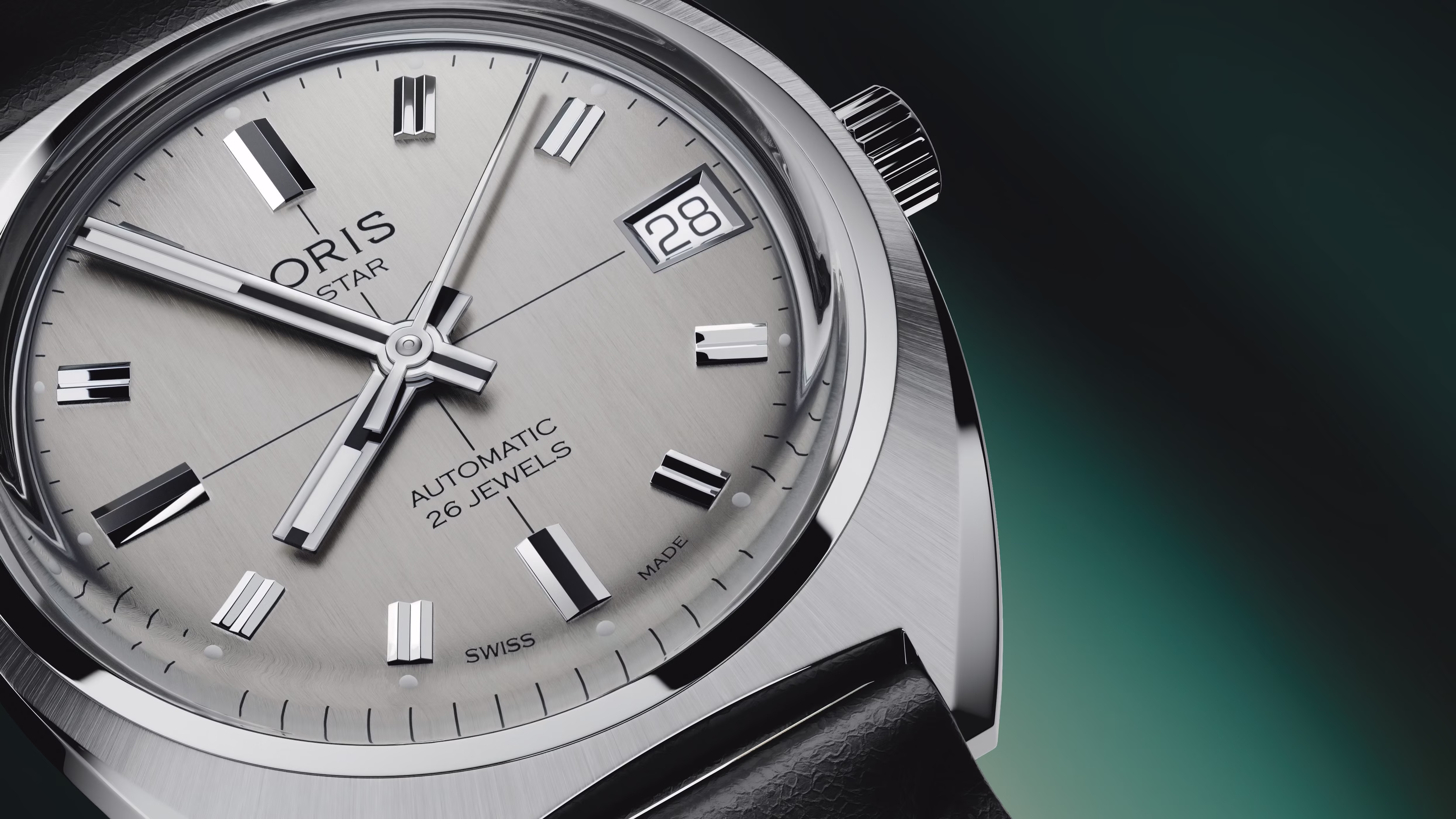 Oris Heritage Oris Star Edition 35mm Automatik Lederband Grau Herrenuhr 01 733 7813 4151-Set