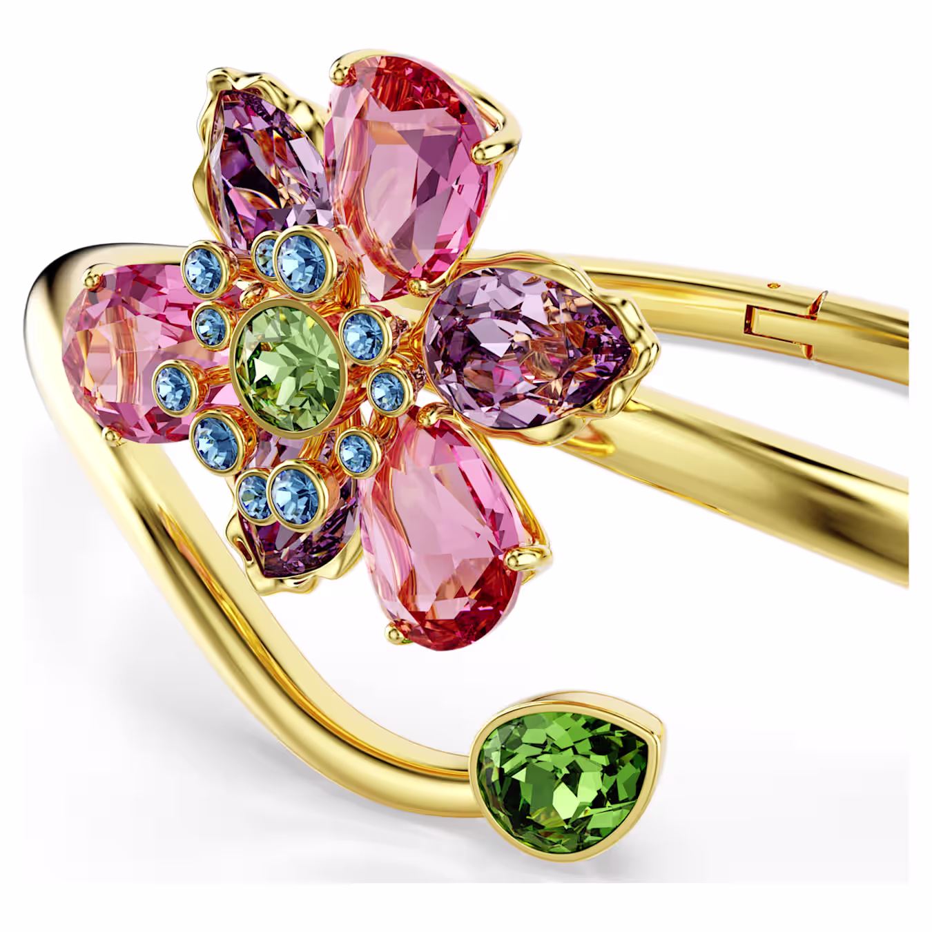 Swarovski  Idyllia Armreif Verschiedene Schliffe, Blume, Gr. M, Mehrfarbig, 18k vergoldet