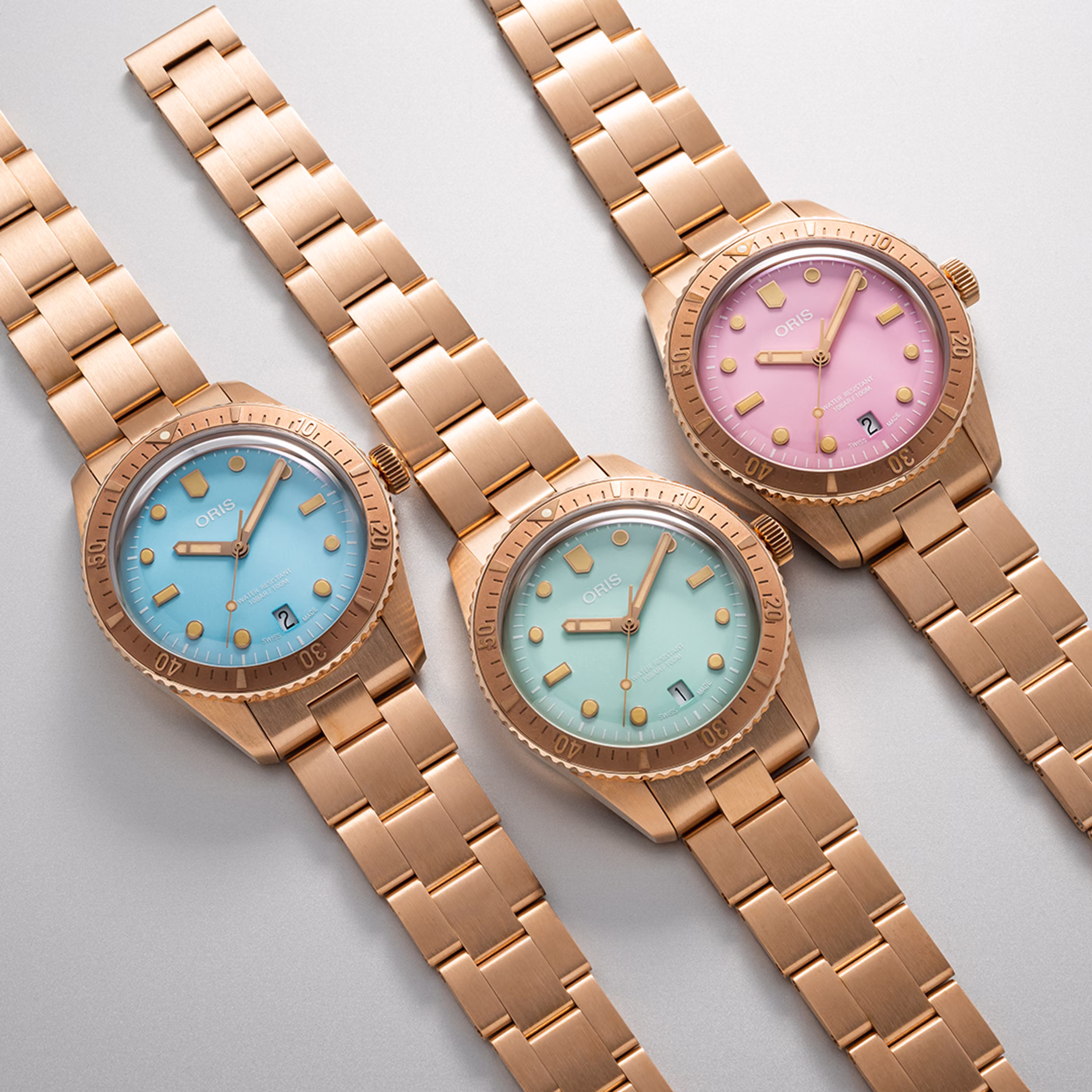 Oris Divers Sixty‑Five Cotton Candy 38mm Bronze Herrenuhr 01 733 7771 3155-07 8 19 15