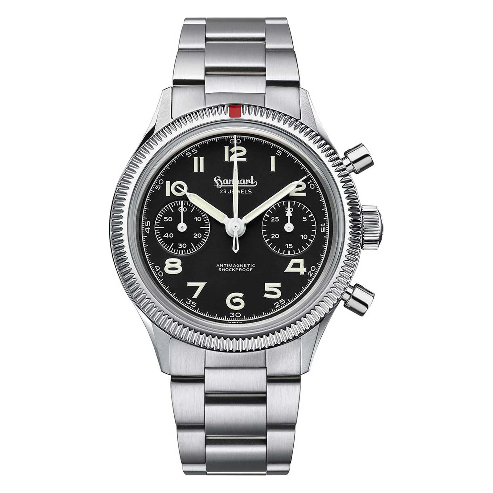 Hanhart 417 ES 1954 39 mm Edelstahlband Silber Herrenuhr H701.210-6428