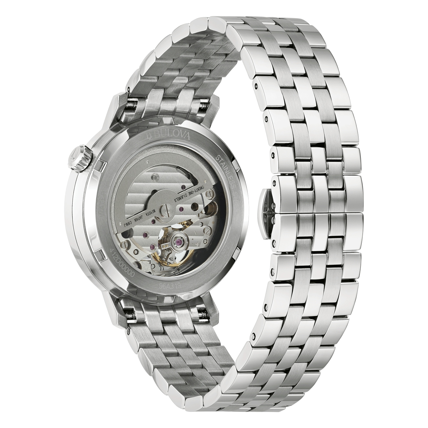 Bulova Aerojet Automatik 42 Stunden Gangreserve, Edelstahlband, Grün Herrenuhr 96A319