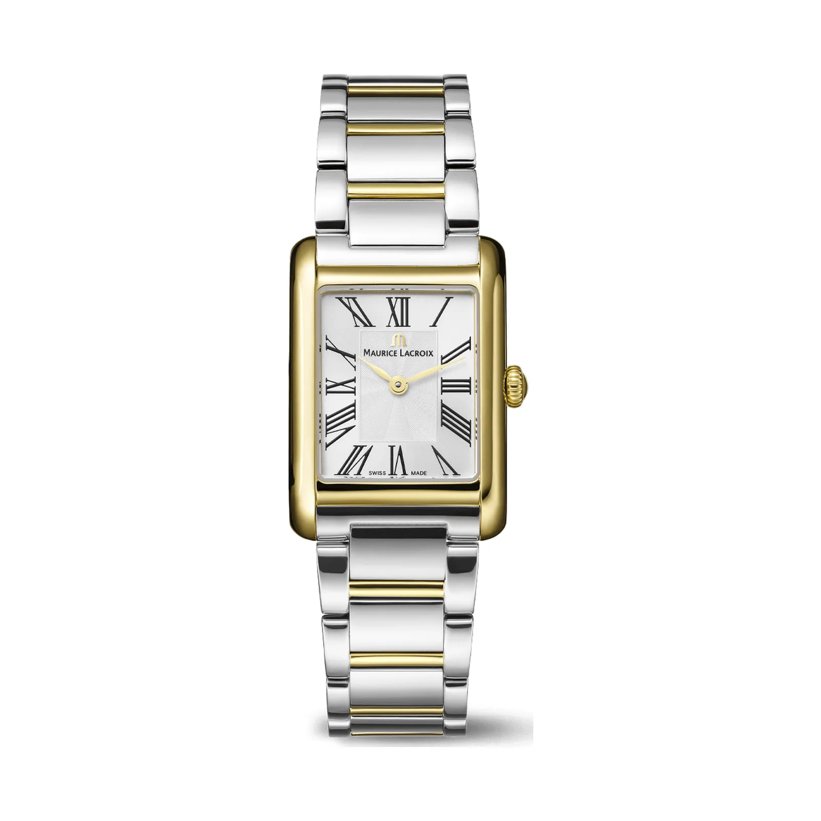 Maurice Lacroix Fiaba Square 24 x 34 mm Quarz Gelbgold-PVD bicolores Armband Damenuhr FA1205-PVY02-110-A