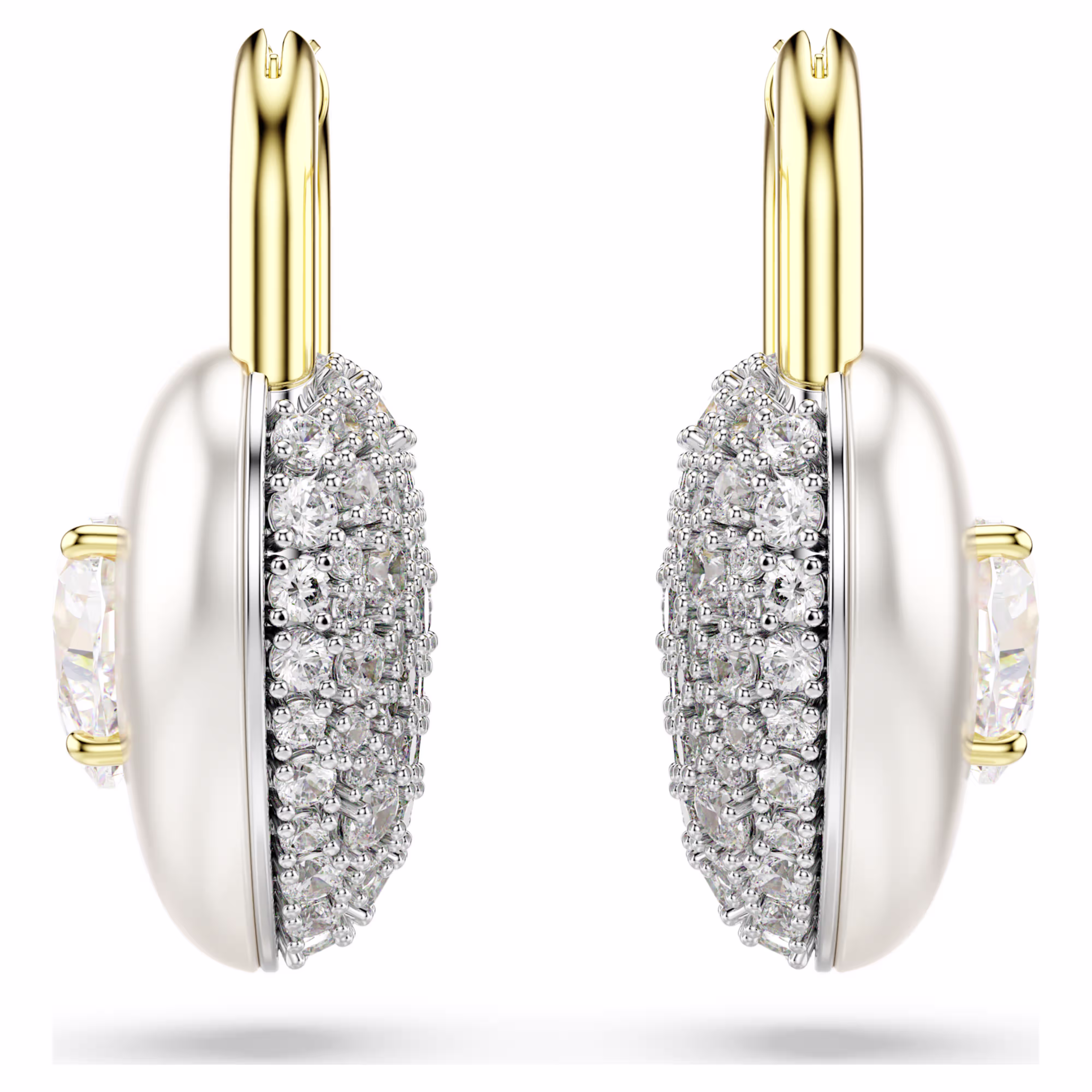 Swarovski  Idyllia Drop-Ohrhänger Verschiedene Schliffe, Herz, Weiß, Goldlegierungsschicht