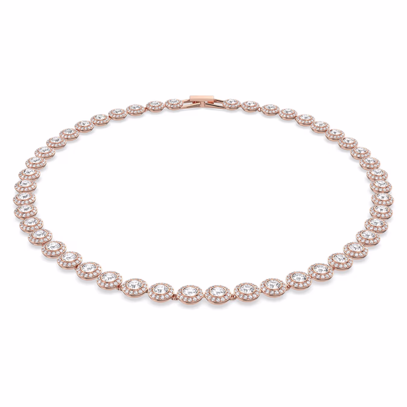 Swarovski  Una Angelic Halskette Rundschliff, Mittel, Weiß, 18k rosévergoldet