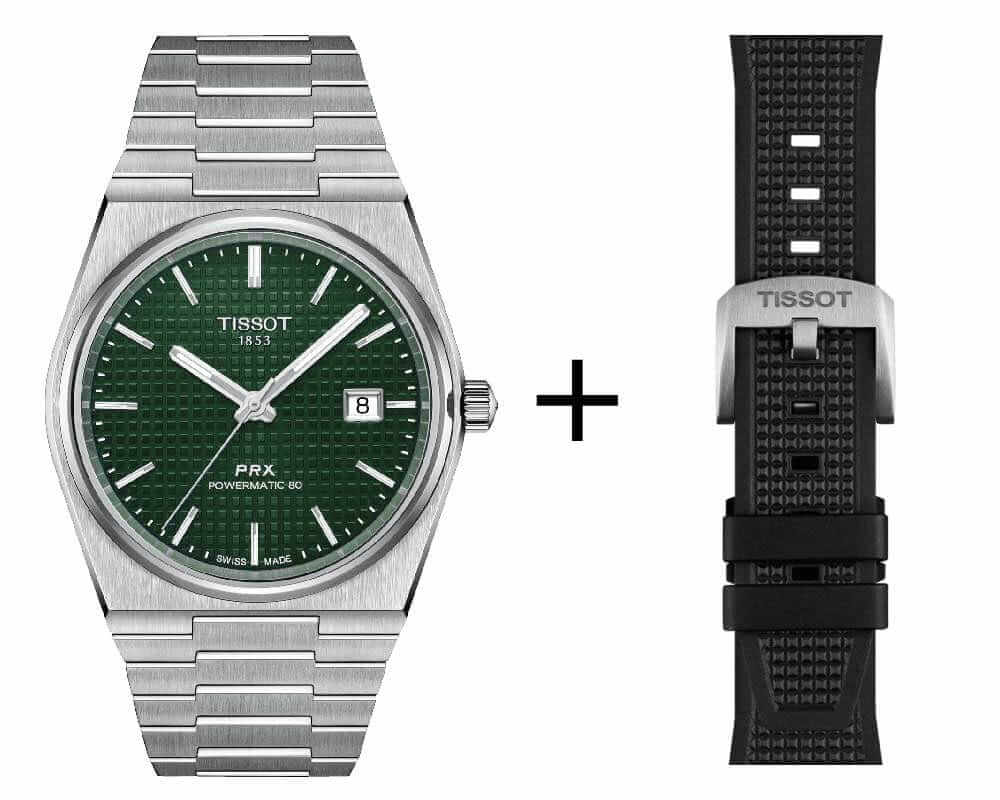 Tissot Herrenuhr PRX Powermatic 80, T137.407.11.091.00 Set mit Kautschukband
