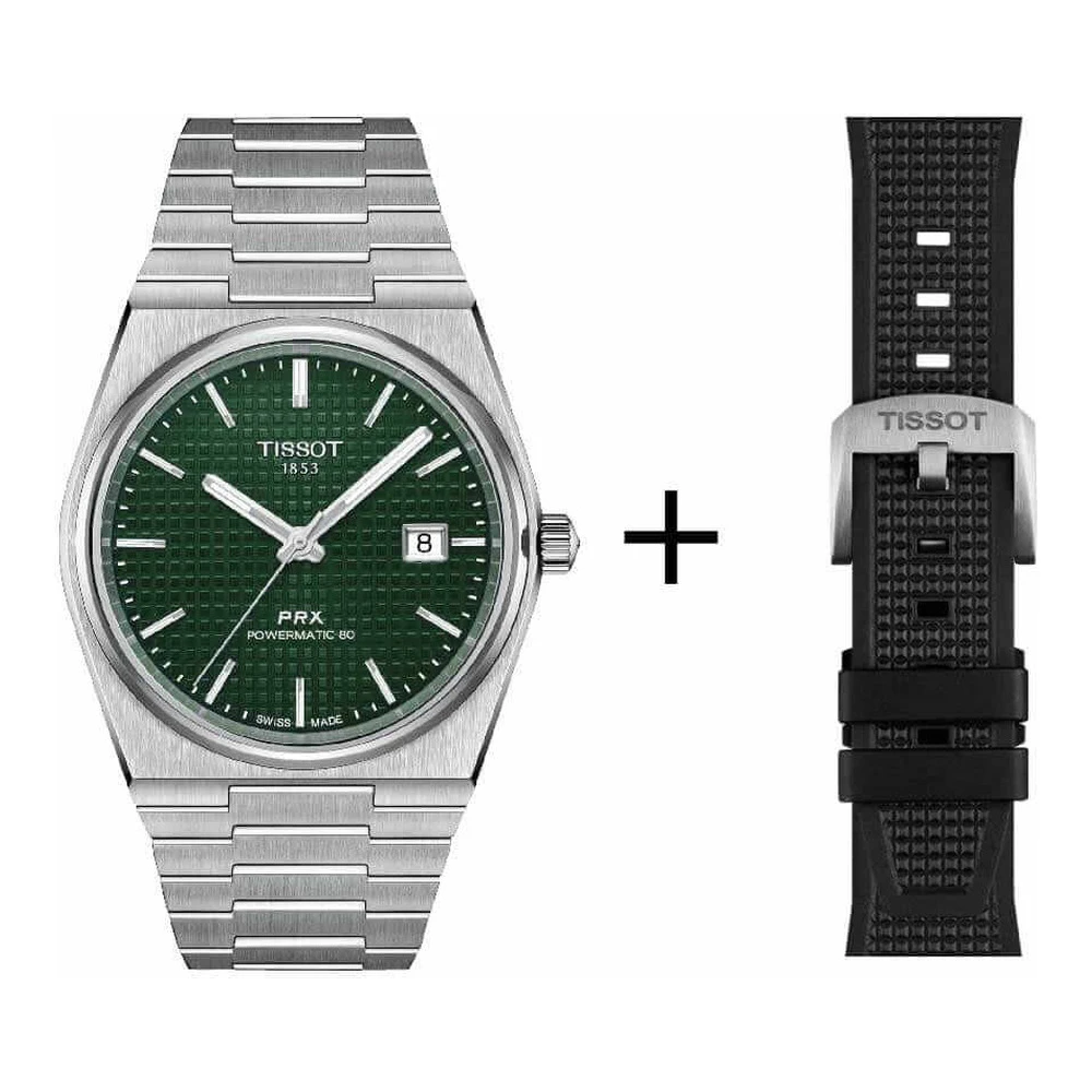 Tissot Herrenuhr PRX Powermatic 80, T137.407.11.091.00 Set mit Kautschukband