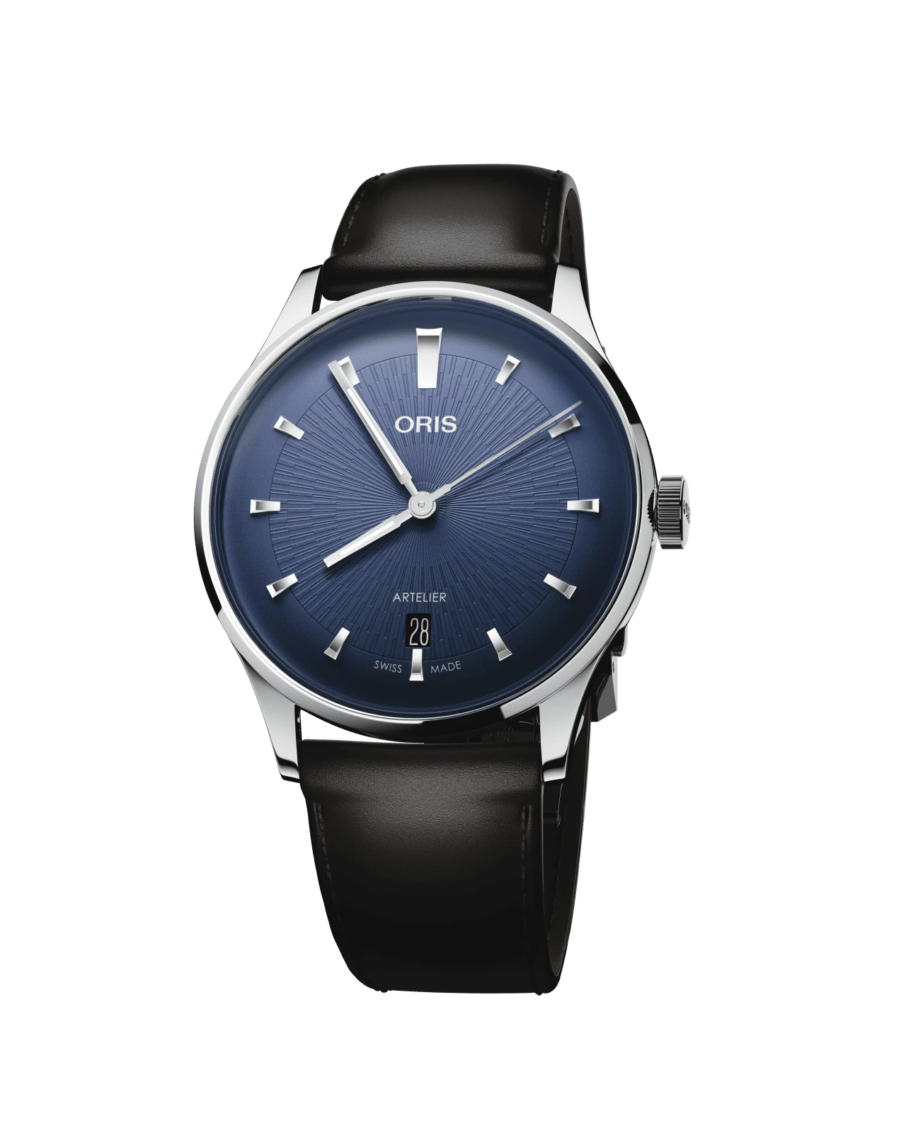 Oris Artelier Date 38mm Lederband Automatik Blau Herrenuhr 01 733 7810 4055-07 6 20 17FC