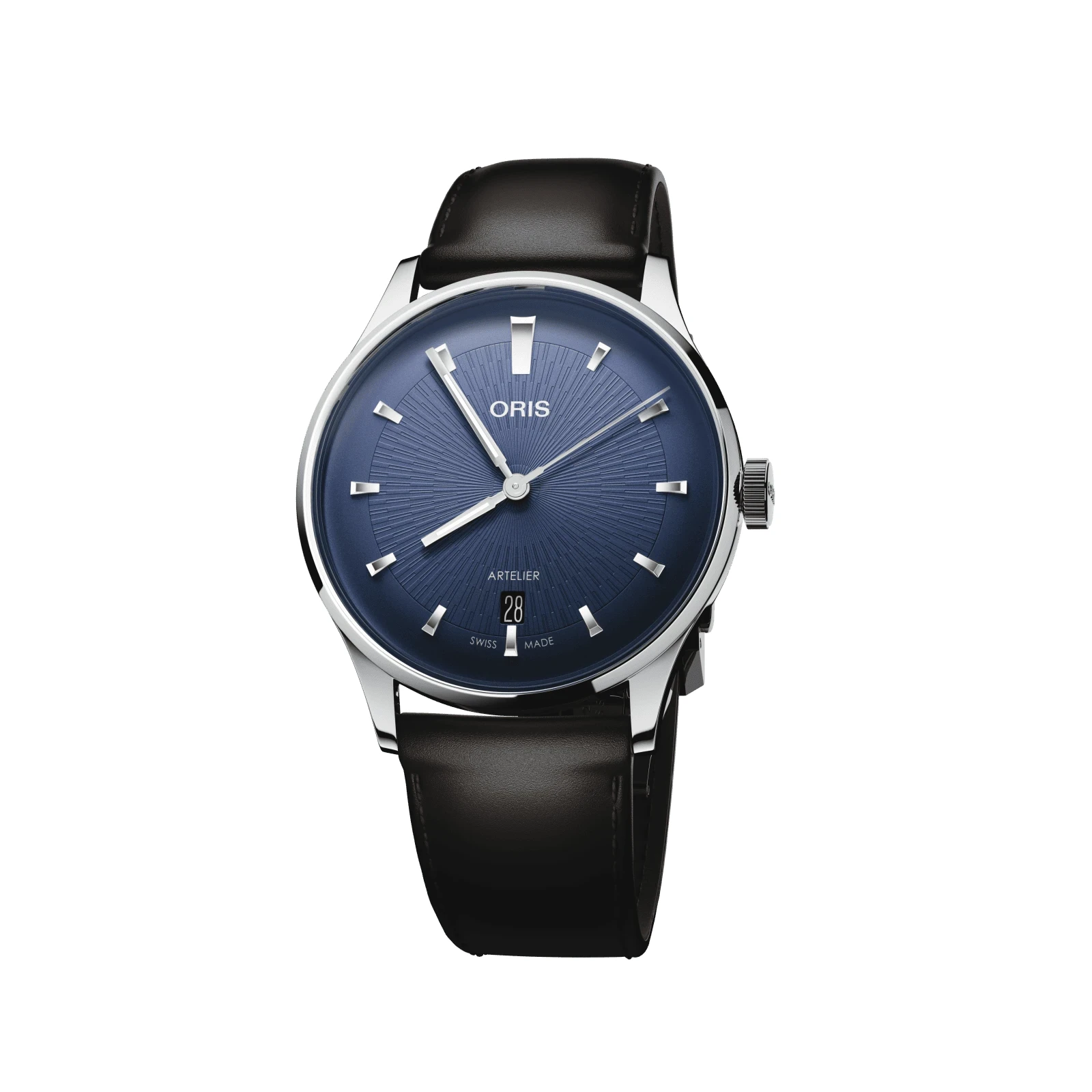 Oris Artelier Date 38mm Lederband Automatik Blau Herrenuhr 01 733 7810 4055-07 6 20 17FC