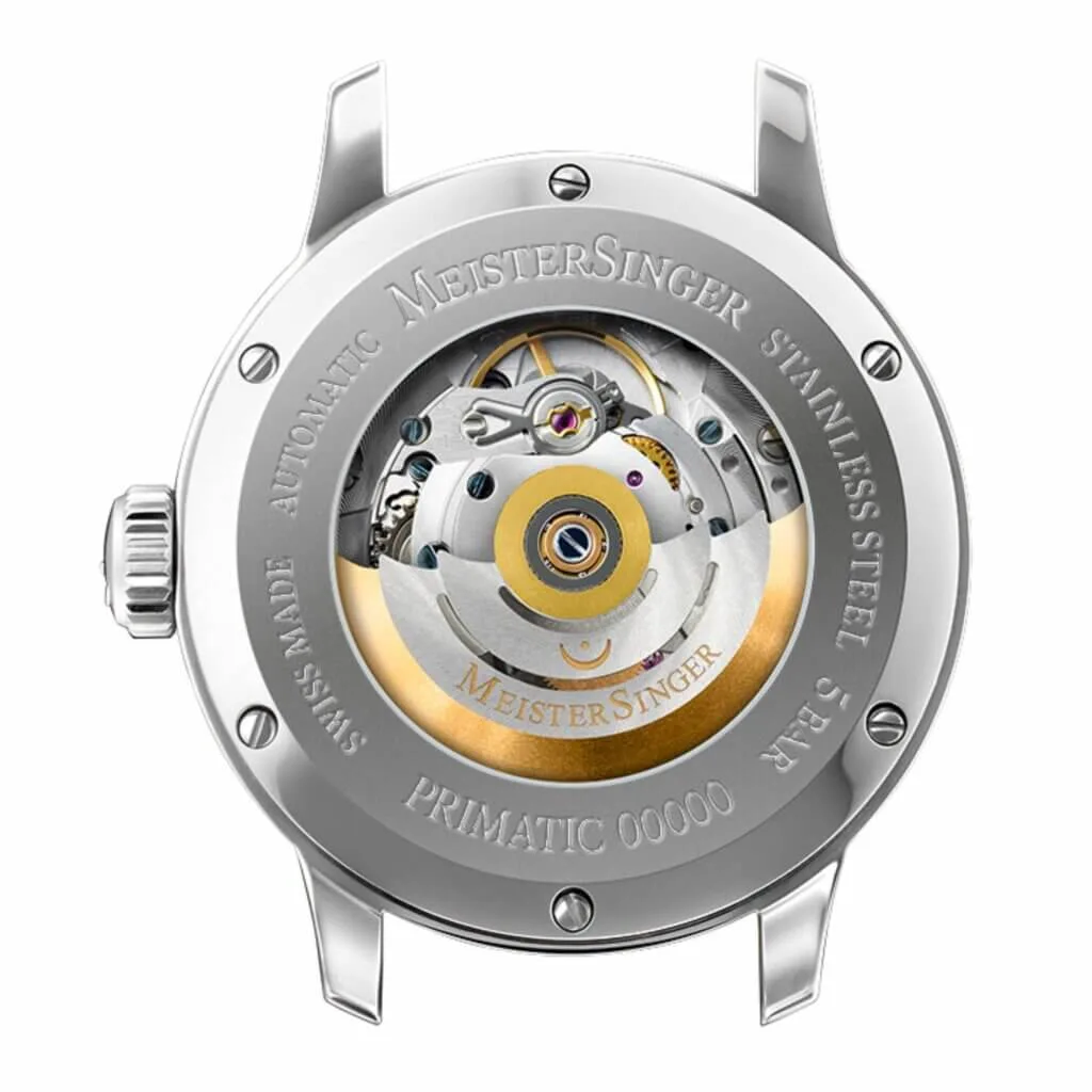 Meister Singer Primatic 365 -Sonnenschliff Bordeaux mit Gold Herrenuhr PR365911G