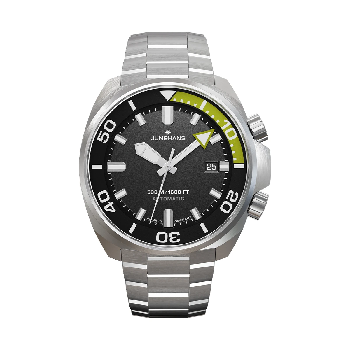Junghans Aquaris Diver, Automatik, Grün, Taucheruhr, 46 mm, 50 bar Herrenuhr 27/4267.44