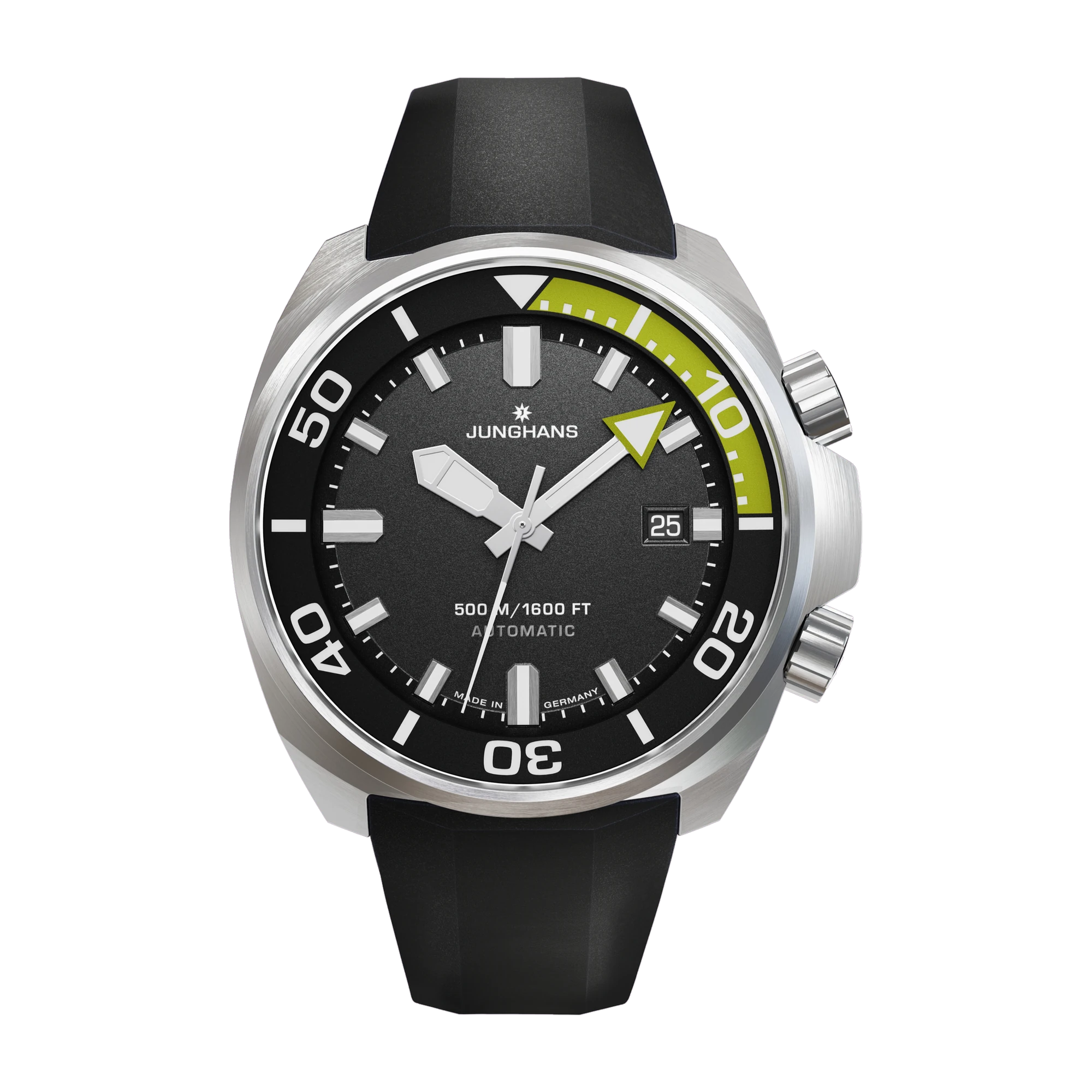 Junghans Aquaris Diver, Automatik, Grün, Taucheruhr, 46 mm, 50 bar Herrenuhr 27/4267.44