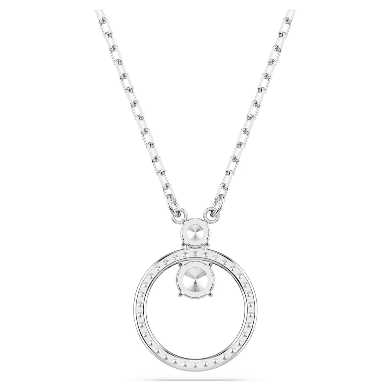 Swarovski Kette Constella Anhänger Pavé, Rundschliff, Weiß, Rhodiniert