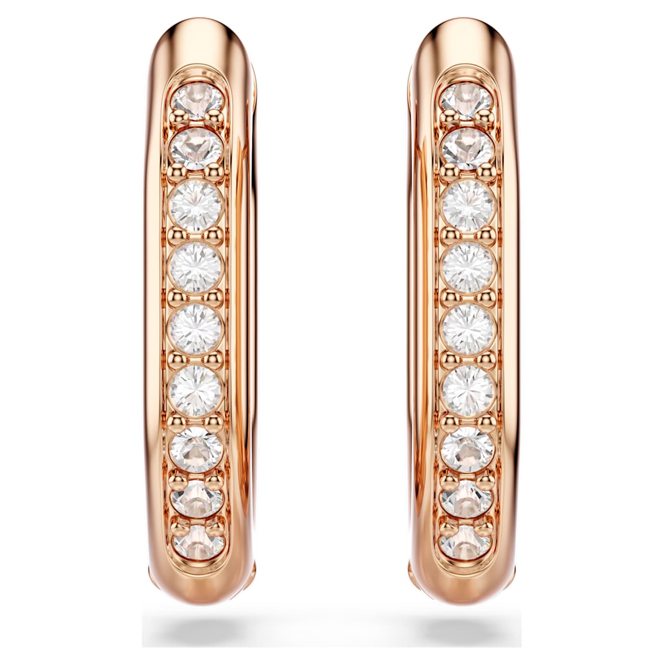 Swarovski  Dextera Kreolen Achteckform, Rundschliff, Klein, Weiß, Roségold-Legierungsschicht