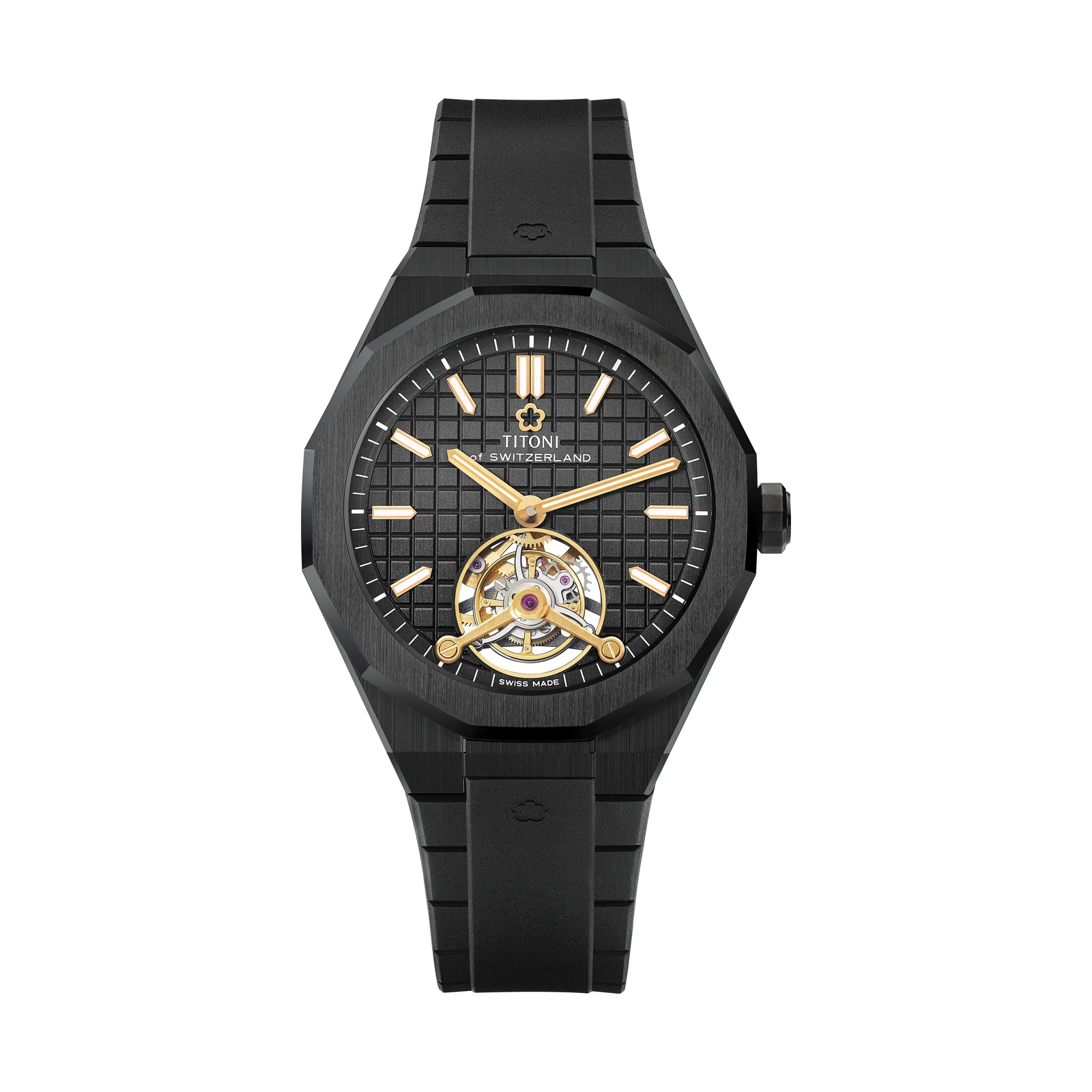 Titoni Impetus CeramTech Tourbillon Schwarz Herrenuhr 1000 Z-R-740
