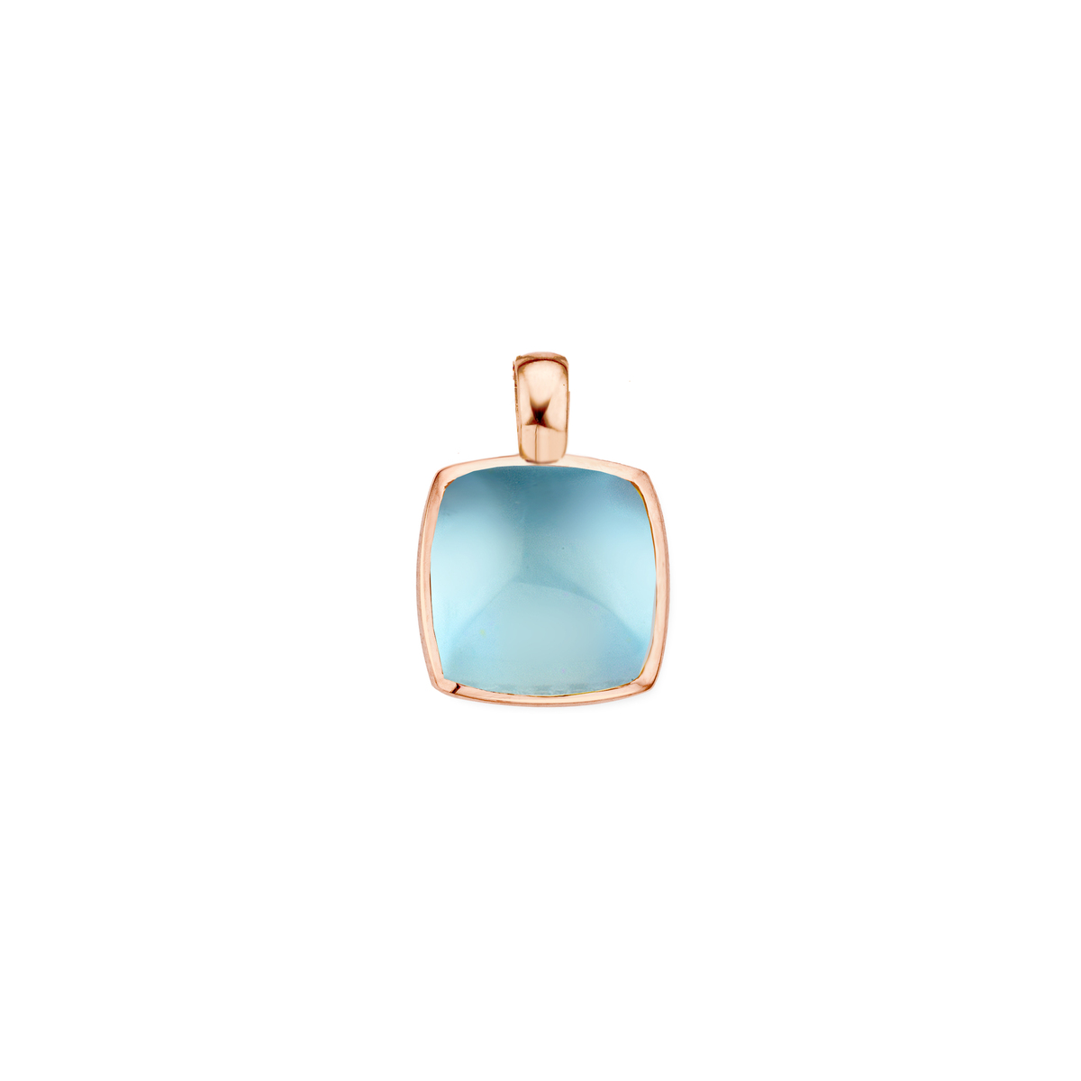 One More Pantelleria Damen Anhänger in 18 Kt Roségold mit Swiss Blue Topas auf Perlmutter 0527972N