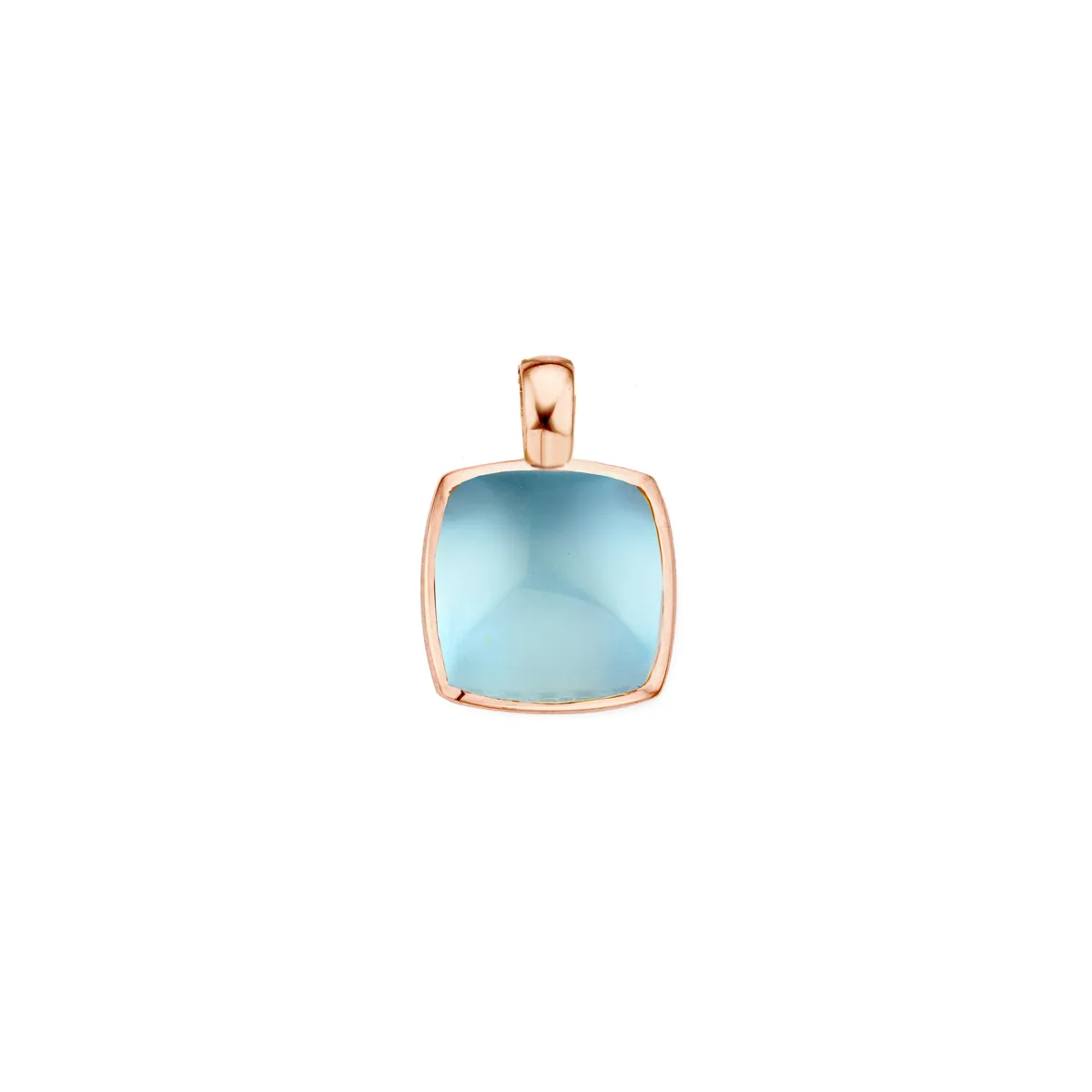 One More Pantelleria Damen Anhänger in 18 Kt Roségold mit Swiss Blue Topas auf Perlmutter 0527972N