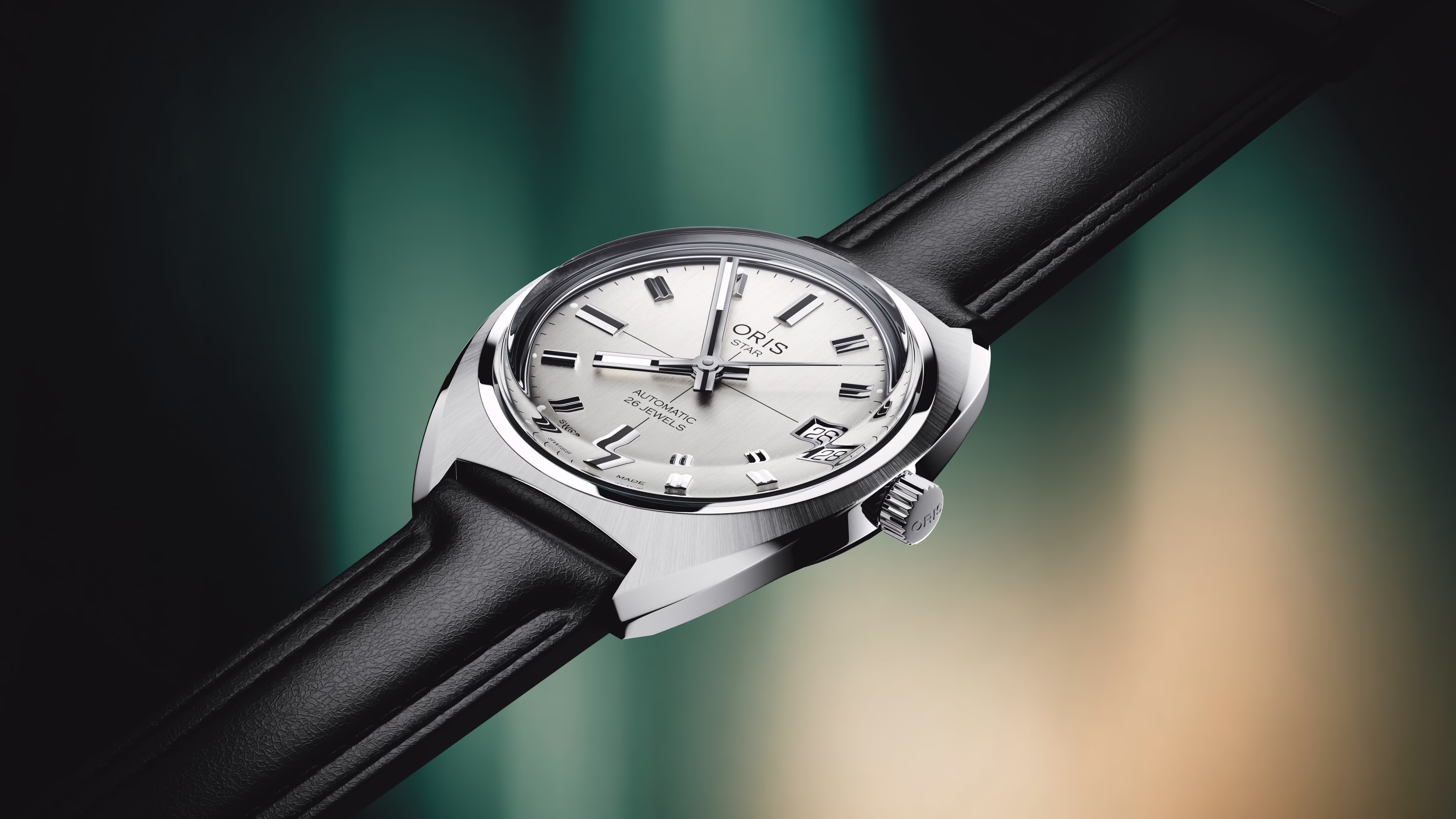Oris Heritage Oris Star Edition 35mm Automatik Lederband Grau Herrenuhr 01 733 7813 4151-Set