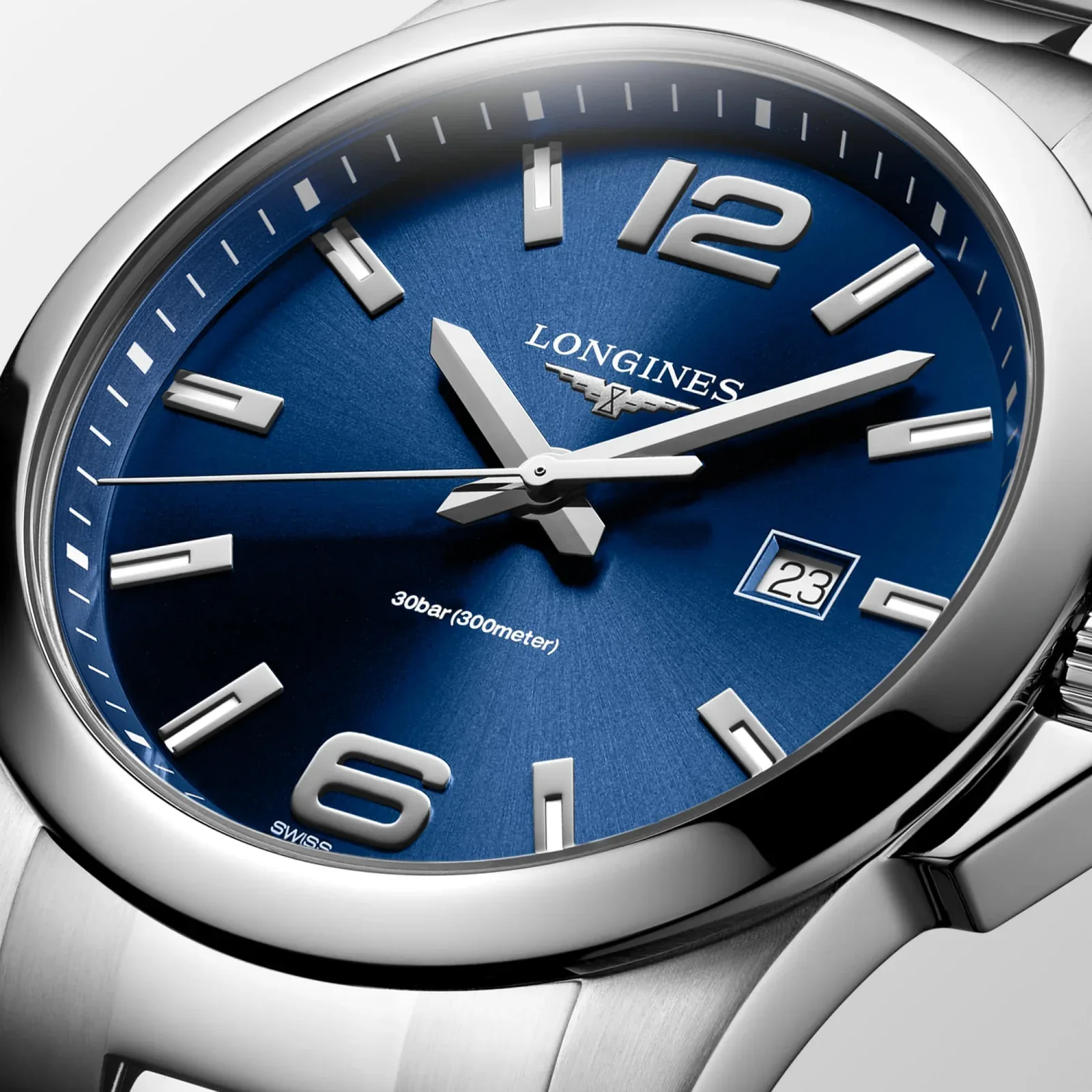 Longines Conquest Blau Edelstahlband 43 mm Herrenuhr L3.760.4.96.6