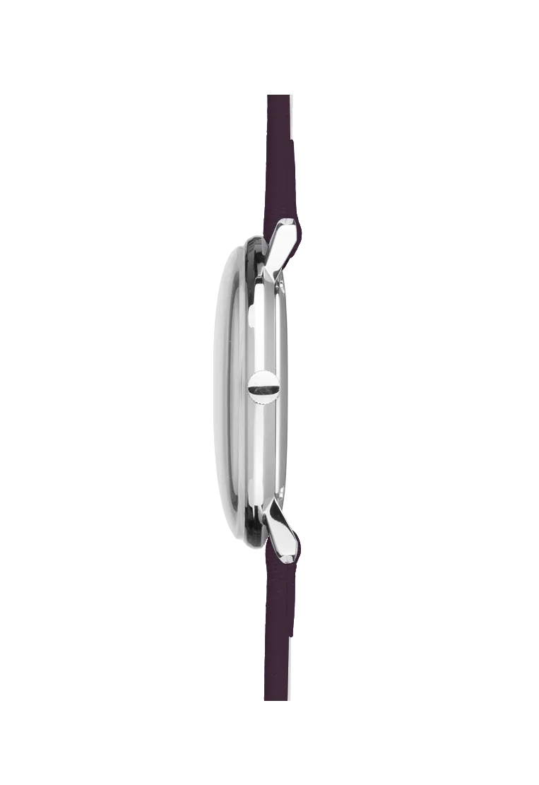 Junghans max bill Damen Lila Lederarmband Damenuhr 47/4558.02