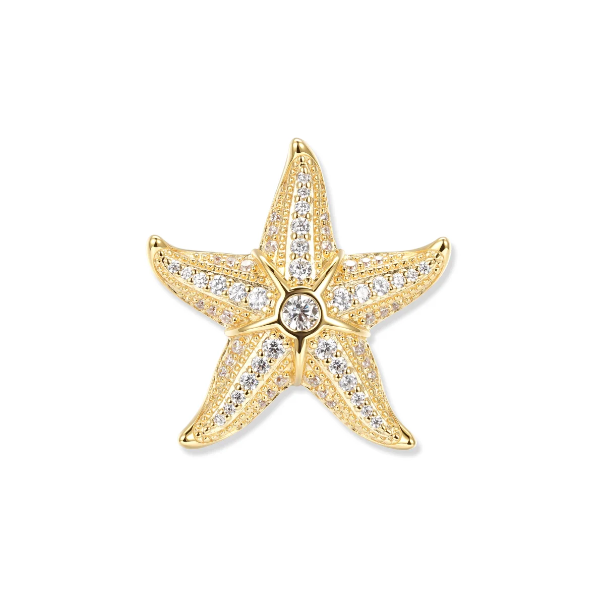 Seinerzeit Anhänger Svenja Crystal Seestern Anhänger, Weiße Zirkonia, 18k vergoldet, 2,4x2,4 cm