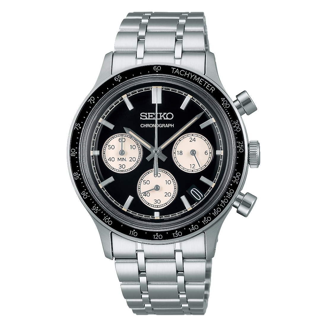Seiko Quarz Chronograph Schwarz Herrenuhr SSB479P1