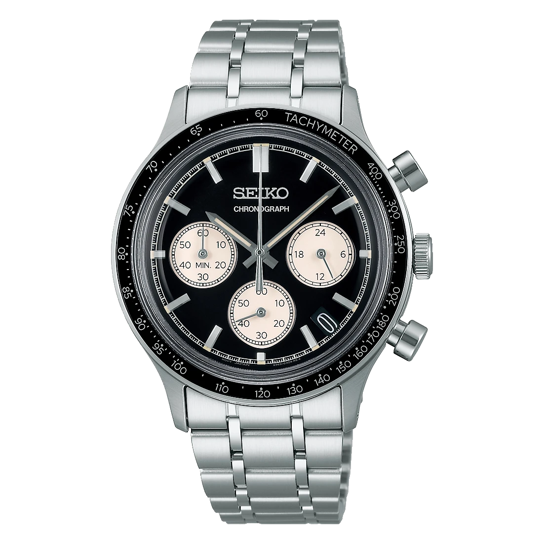 Seiko Quarz Chronograph Schwarz Herrenuhr SSB479P1
