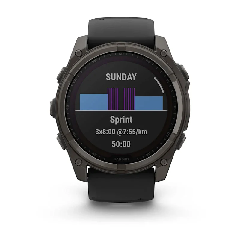 Garmin fēnix® 8 - 51 mm Solar Sapphire Graphit/Carbongrau Titan DLC 010-02907-11