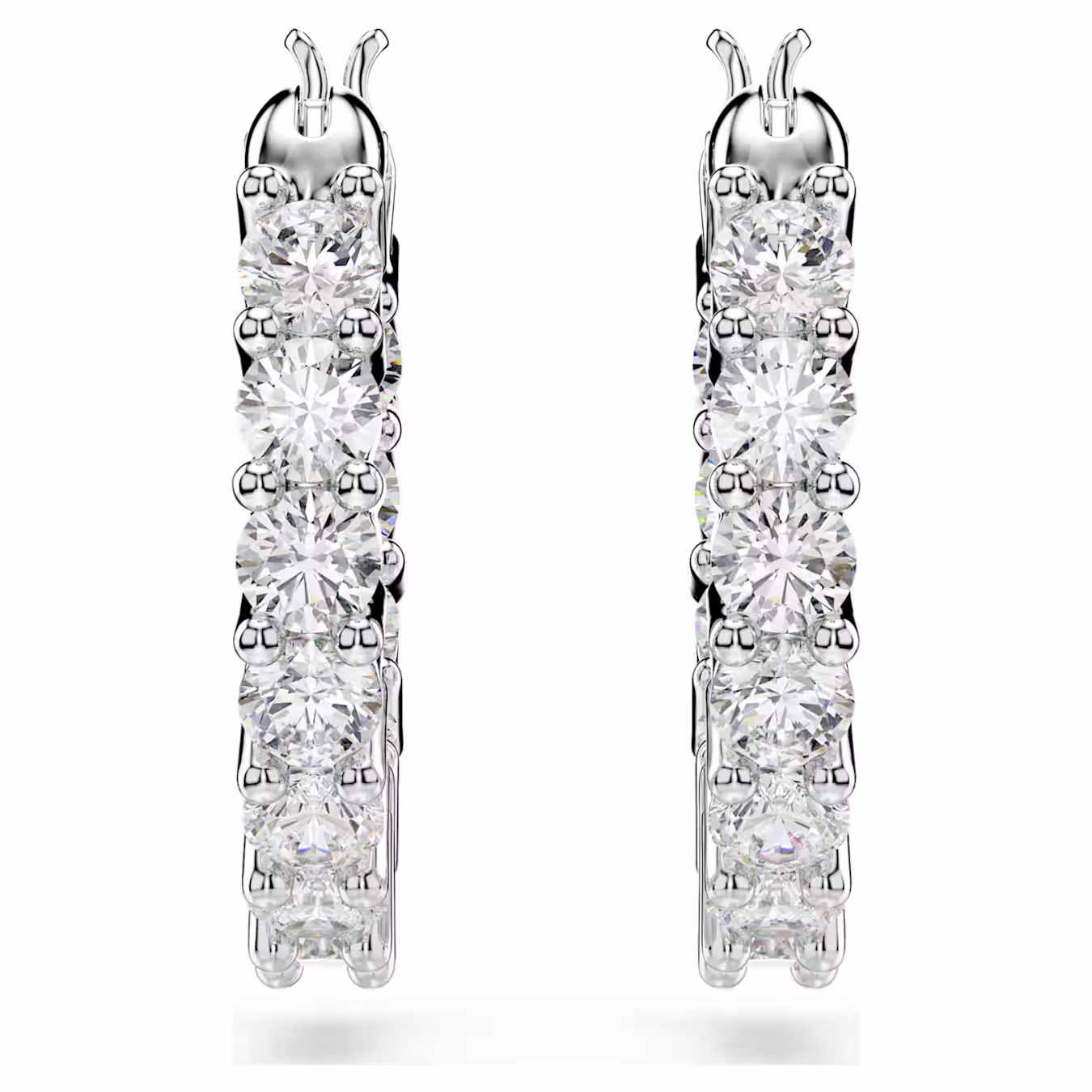 Swarovski  Matrix Vittore Kreolen Rundschliff, Weiß, Rhodiniert