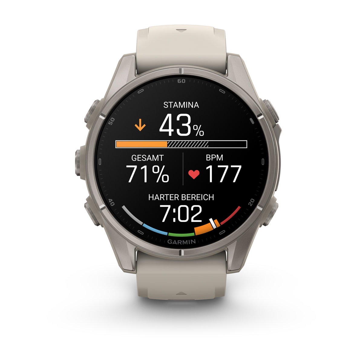 Garmin fēnix® 9 - 43 mm AMOLED Sapphire Nebelgrau/Titan mit Silikon-Armband Nebelgrau 010-04761-01