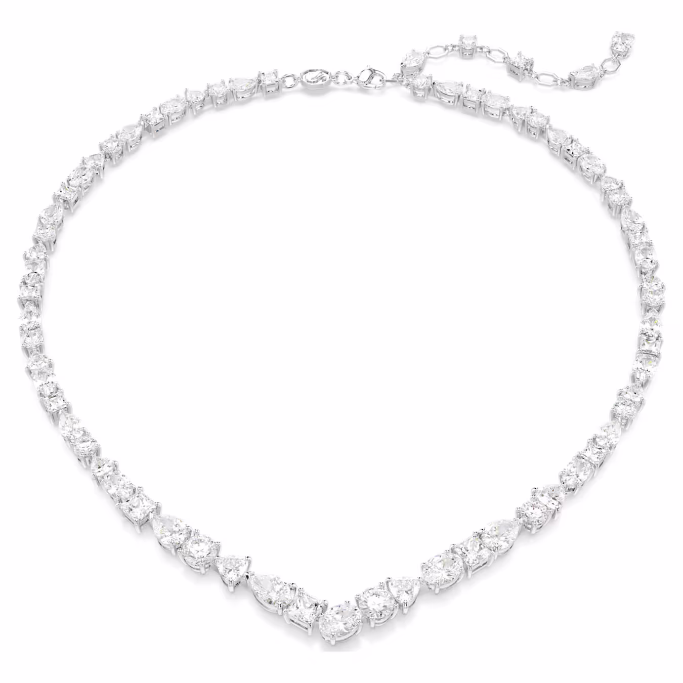 Swarovski  Mesmera Halskette Verschiedene Schliffe, Weiß, Rhodiniert