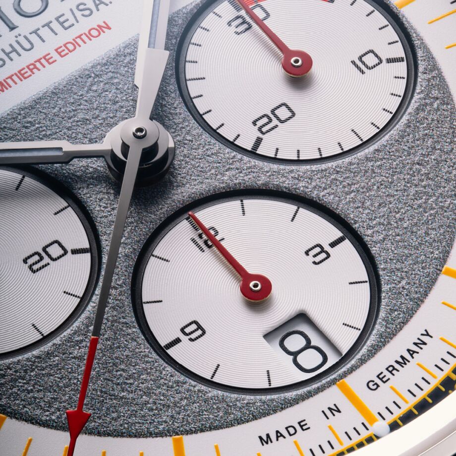 Union Glashütte Belisar Chronograph Limitierte Edition Silvretta Classic 44 mm, Automatikwerk, 65 Stunden Gangreserve Herrenuhr D009.427.18.011.09