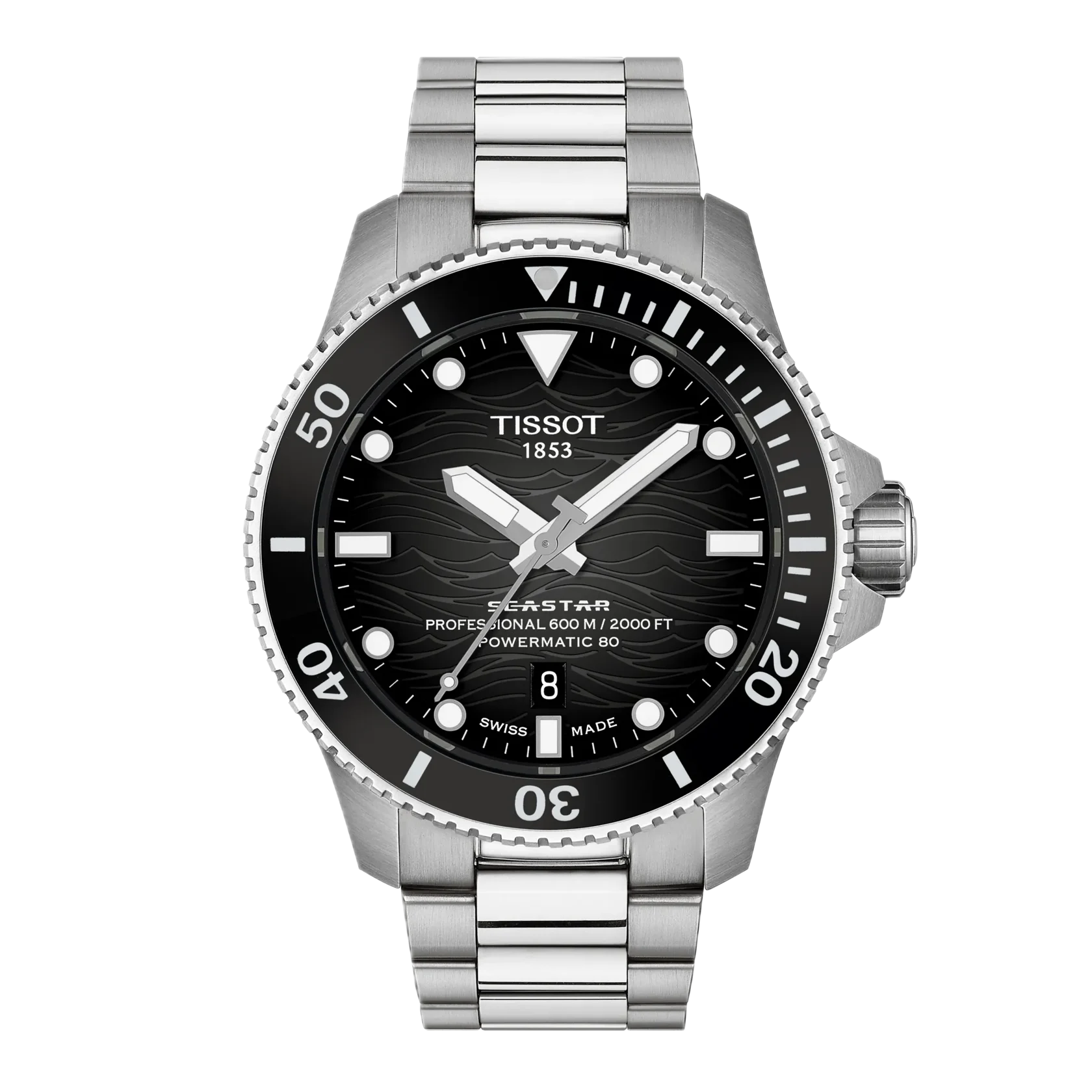 Tissot Seastar 2000 Automatik, Edelstahl, 44mm, schwarzes Zifferblatt Herrenuhr T120.907.11.051.00