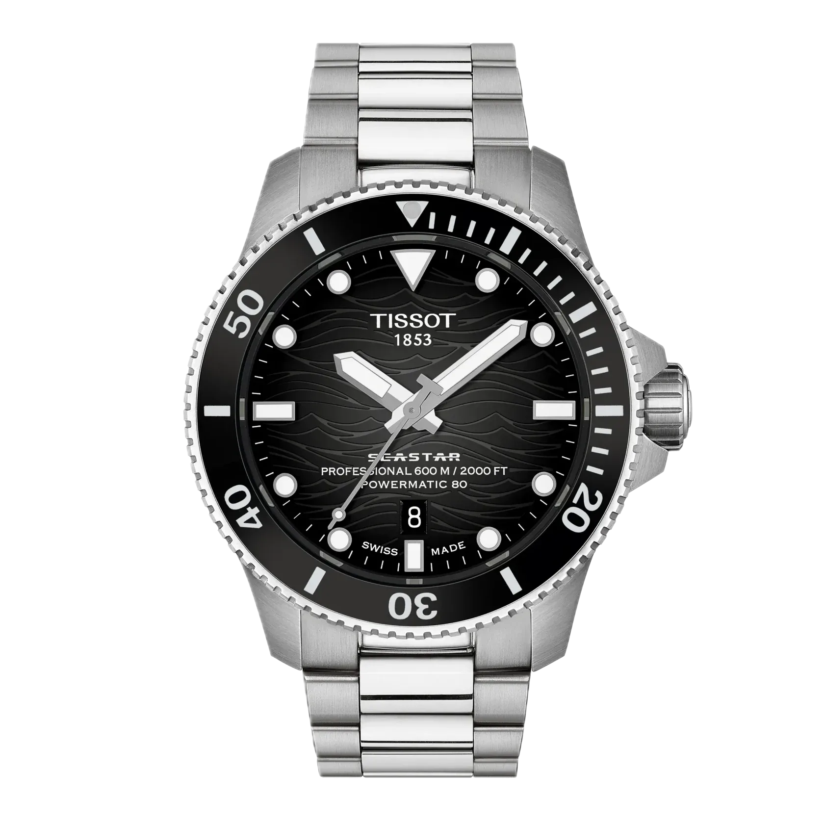 Tissot Seastar 2000 Automatik, Edelstahl, 44mm, schwarzes Zifferblatt Herrenuhr T120.907.11.051.00