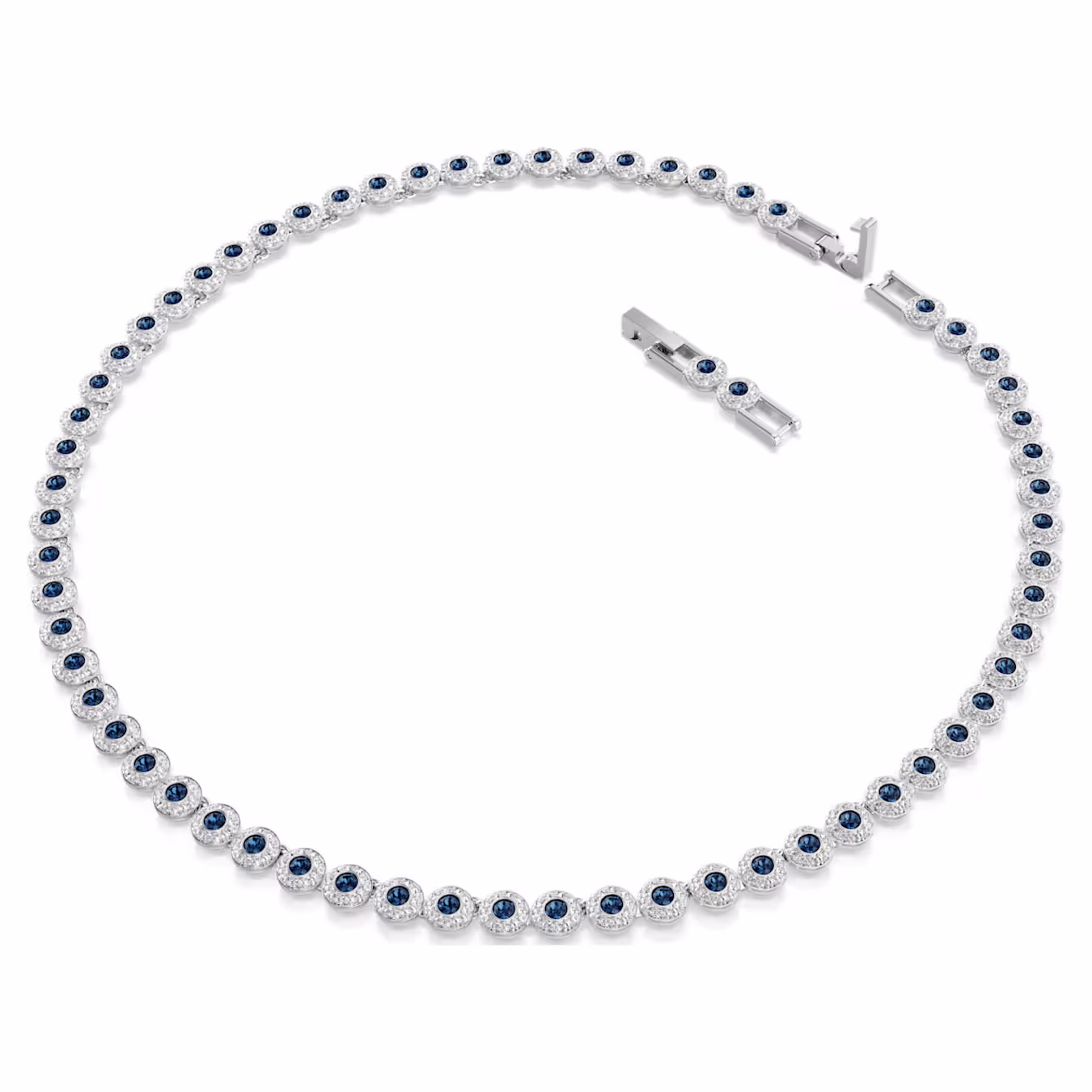 Swarovski  Una Angelic Halskette Rundschliff, Blau, Rhodiniert