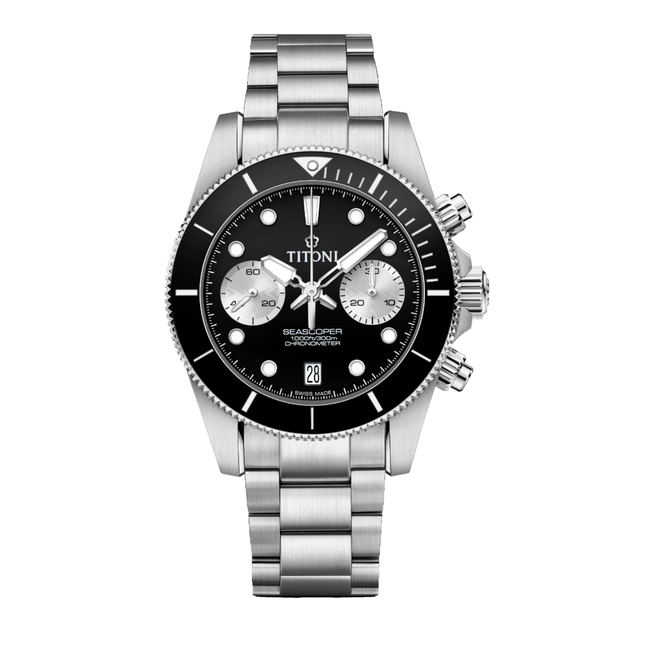 Titoni Seascoper Chronograph Schwarz Herrenuhr 94300 S-BK-731