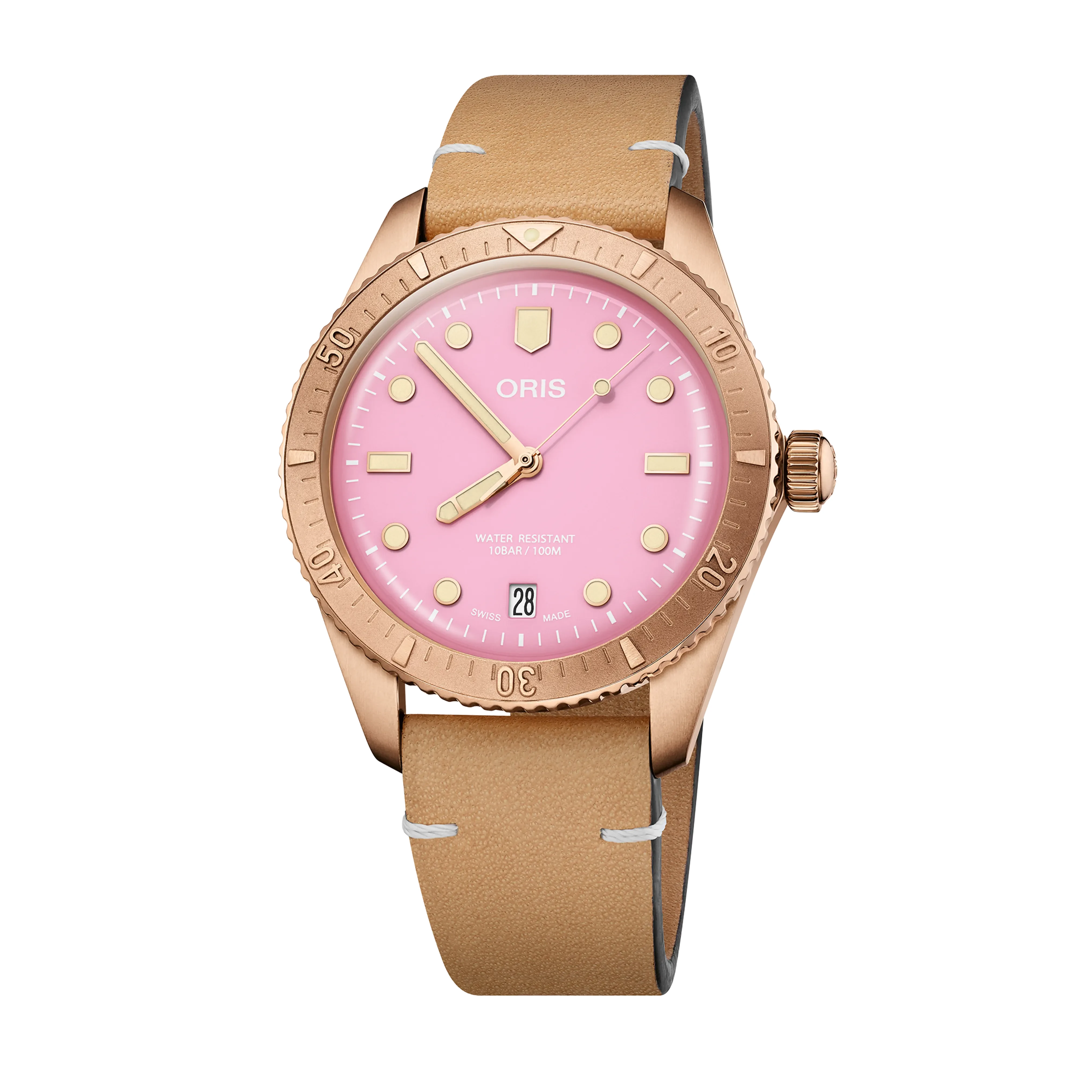 Oris Divers Sixty‑Five Cotton Candy 38mm Bronze Rosa Damenuhr 01 733 7771 3158-07 5 19 04BR