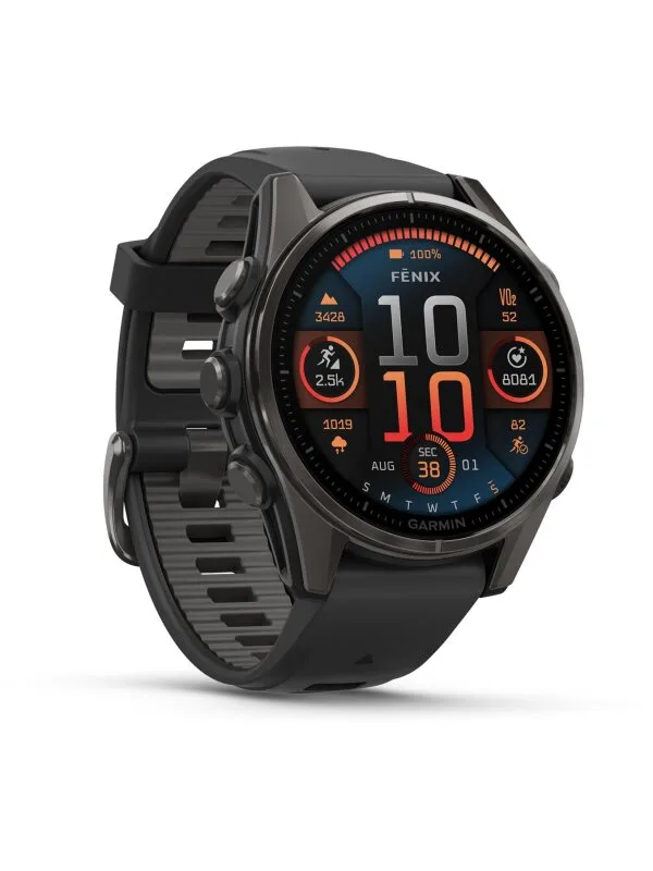 Garmin fēnix® 8 43 mm AMOLED Sapphire Schwarz/Carbongrau Titan 010-02903-21