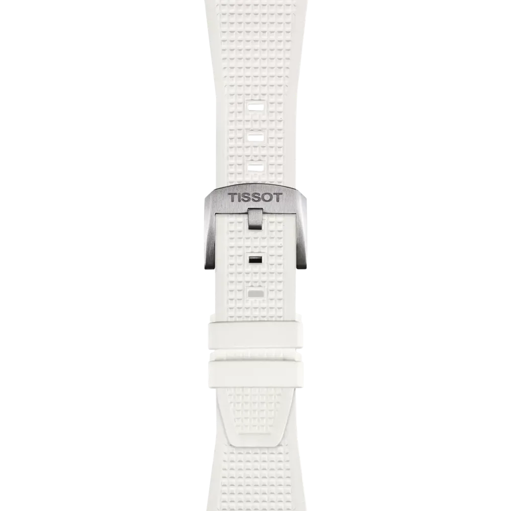 Tissot Ersatzarmband Kautschuk weiß 12 mm für PRX Modelle mit 40 mm Durchmesser T603.048.463